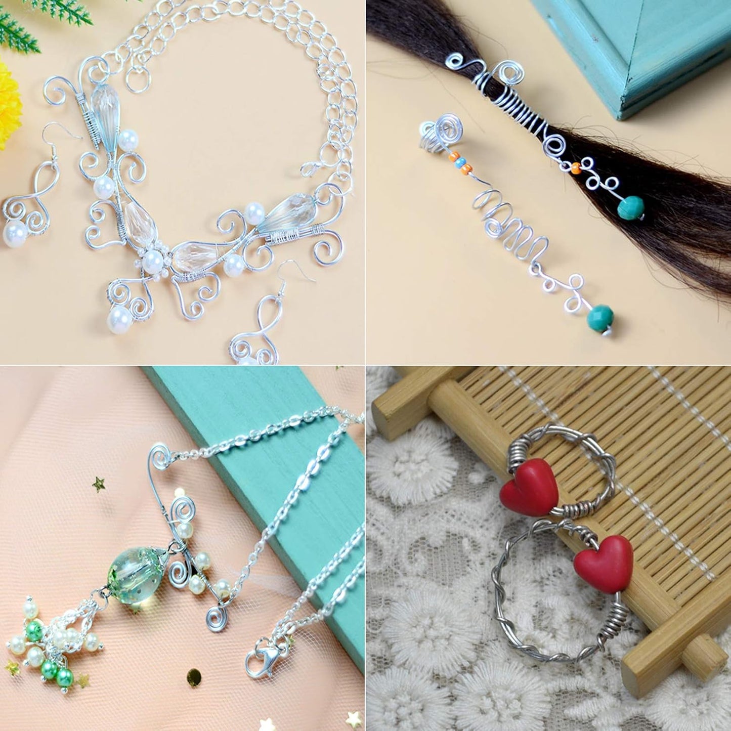 Fashewelry 22.96 Feet/Roll 6mm Thick Aluminum Wire Silver Bendable Metal Craft Wire for Beading Jewelry Craft Making