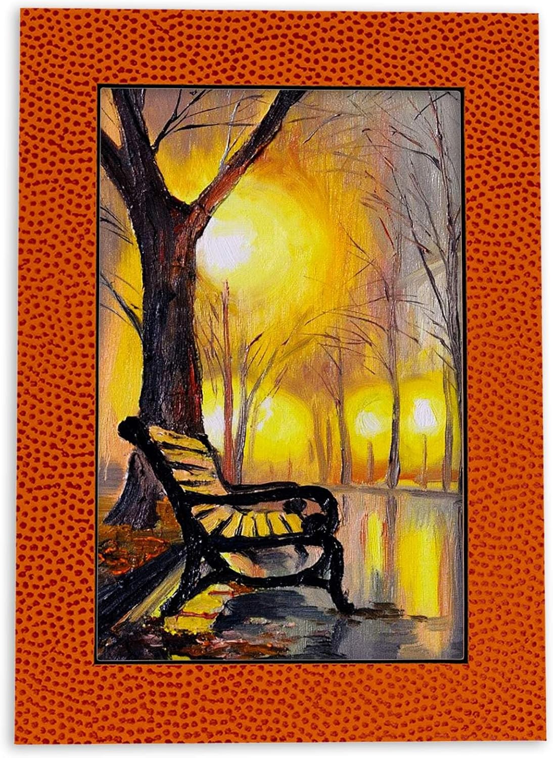 8x10 Mat Bevel Cut for 6x8 Photos - Acid Free Basketball Texture Precut Matboard With Backing Board and Crystal Clear, Self Seal Photo Mat Bag - For Pictures, Photos, Framing - 4-ply Thickness