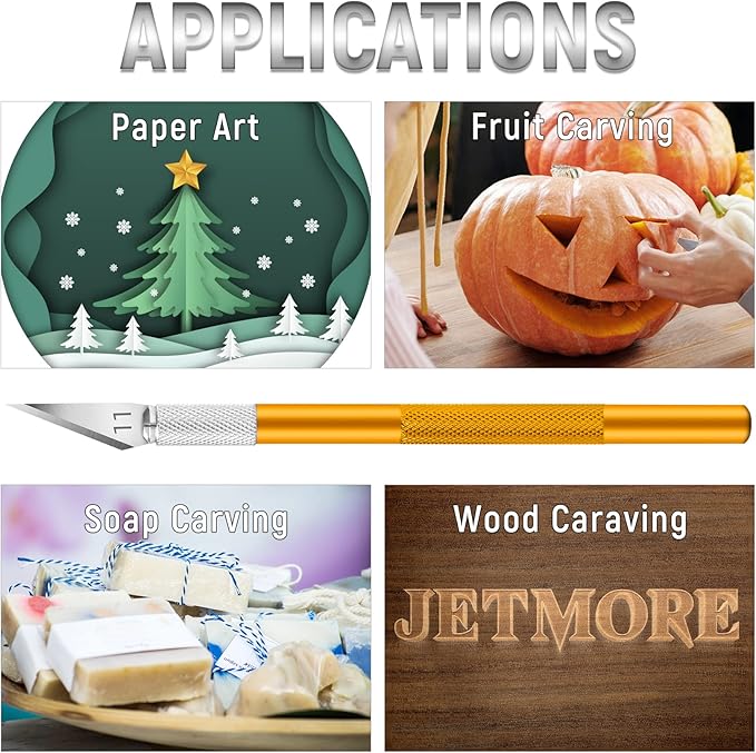 10 Pack Exacto Knife Set, Precision Craft and Hobby Knife for DIY Projects, Scrapbooking, Pumpkin Carving, and Art Cutting