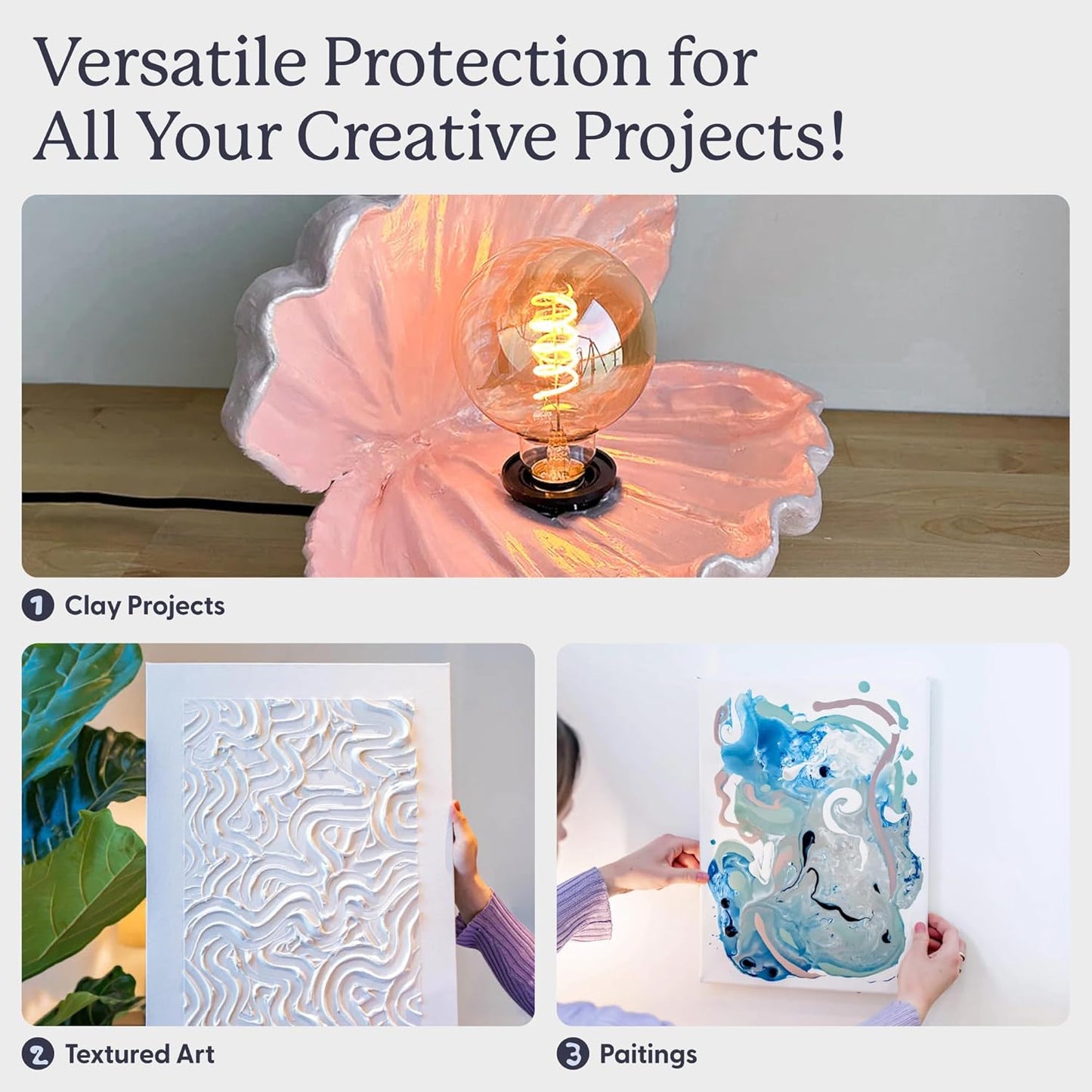 Sculpd Clear Glaze for Air Dry Clay and Acrylic Paint, Create Waterproof Pottery from Home, Scratch Resistant, Gloss Varnish