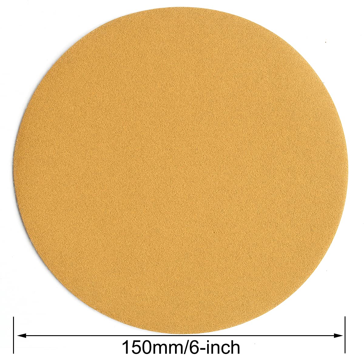 6-Inch No-Hole Hook and Loop Sanding Discs 220-Grit, Random Orbital Sandpaper for Automotive and Woodworking, 100-Pack