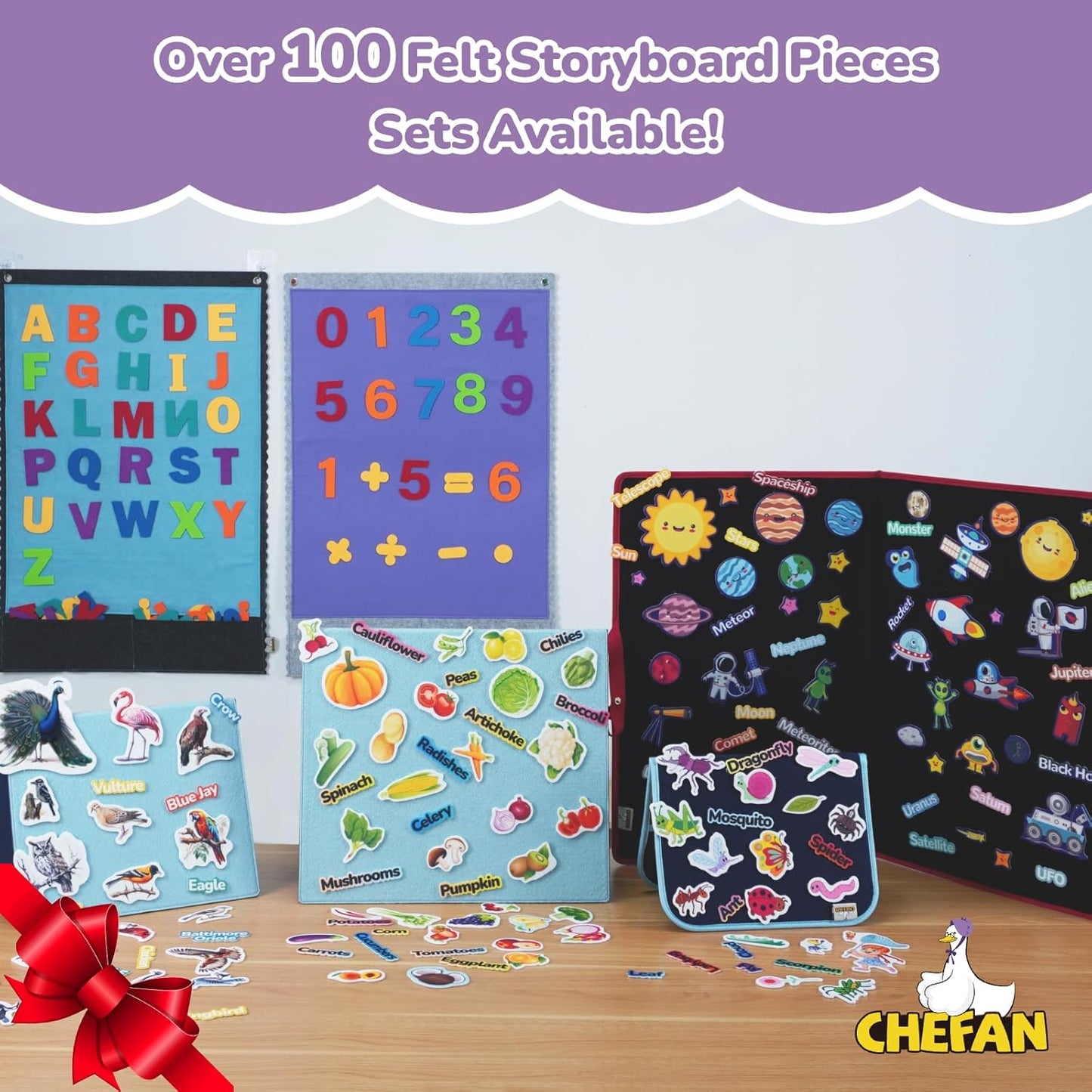 CHEFAN Felt Numbers for Kids, Board Pieces, Precut Story Pieces, Figures, Number Learning Toy for Counting, Math Counters for Preschool Kindergarten