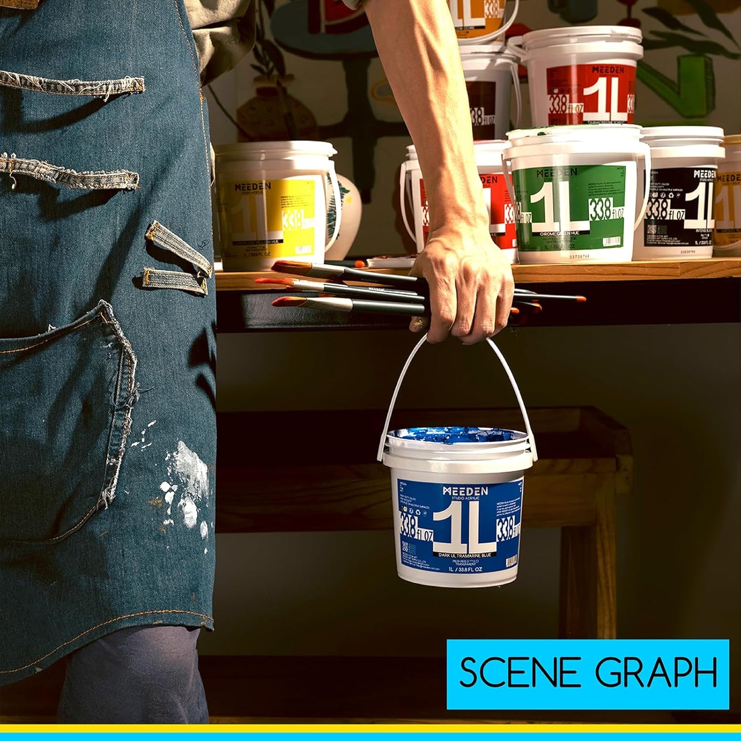 MEEDEN Oriental Violet Acrylic Paint: 1 L /33.8 oz Heavy Body Gloss Non-Toxic - Thick Art Paints for Canvas Crafts Wood Metal Plastic Wall