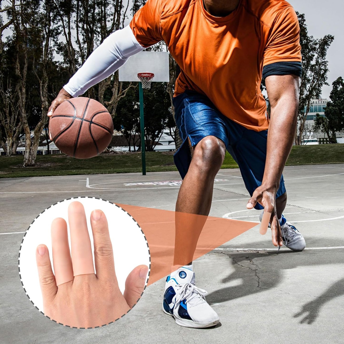PAGOW 10pcs Gel Finger Support Protector Caps Gloves, Silicone Fingertips for Hands Cracking, Gel Finger Cots/Covers, Eczema Skin, Trigger Finger Arthritis Pain Relief