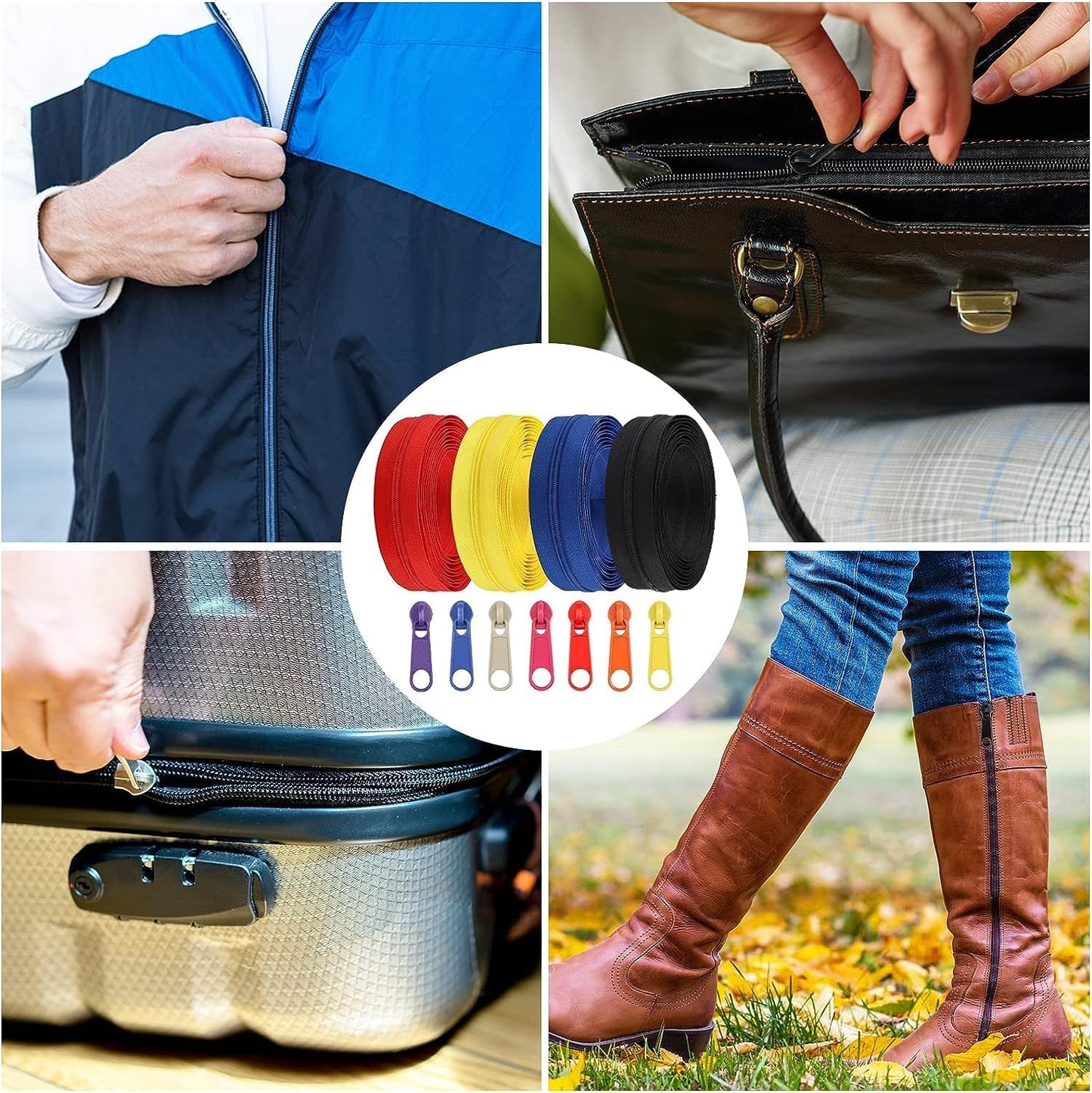 DOITEM 42 Yards 14 Pieces Coil Zippers Assorted Nylon Zipper with 56 Sliders, 14 Color for DIY Tailor Sewing Crafts