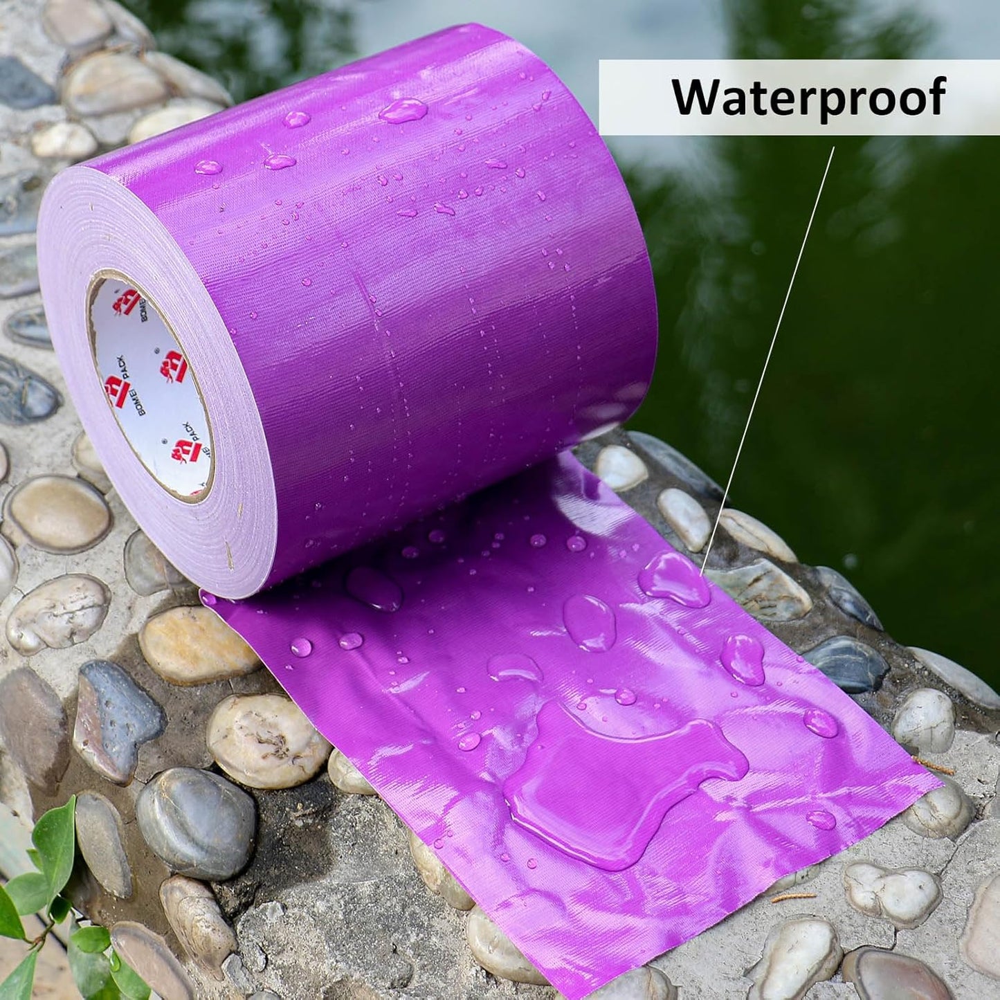 BOMEI PACK 6" Purple Duct Tape Heavy Duty,6 Inch x 60 Yards Purple Wide Rol Tape,Strong Strength,Flexible,No Residue,Waterproof and Tear by Hand,Multi-Use for Indoor & Outdoor Repairs