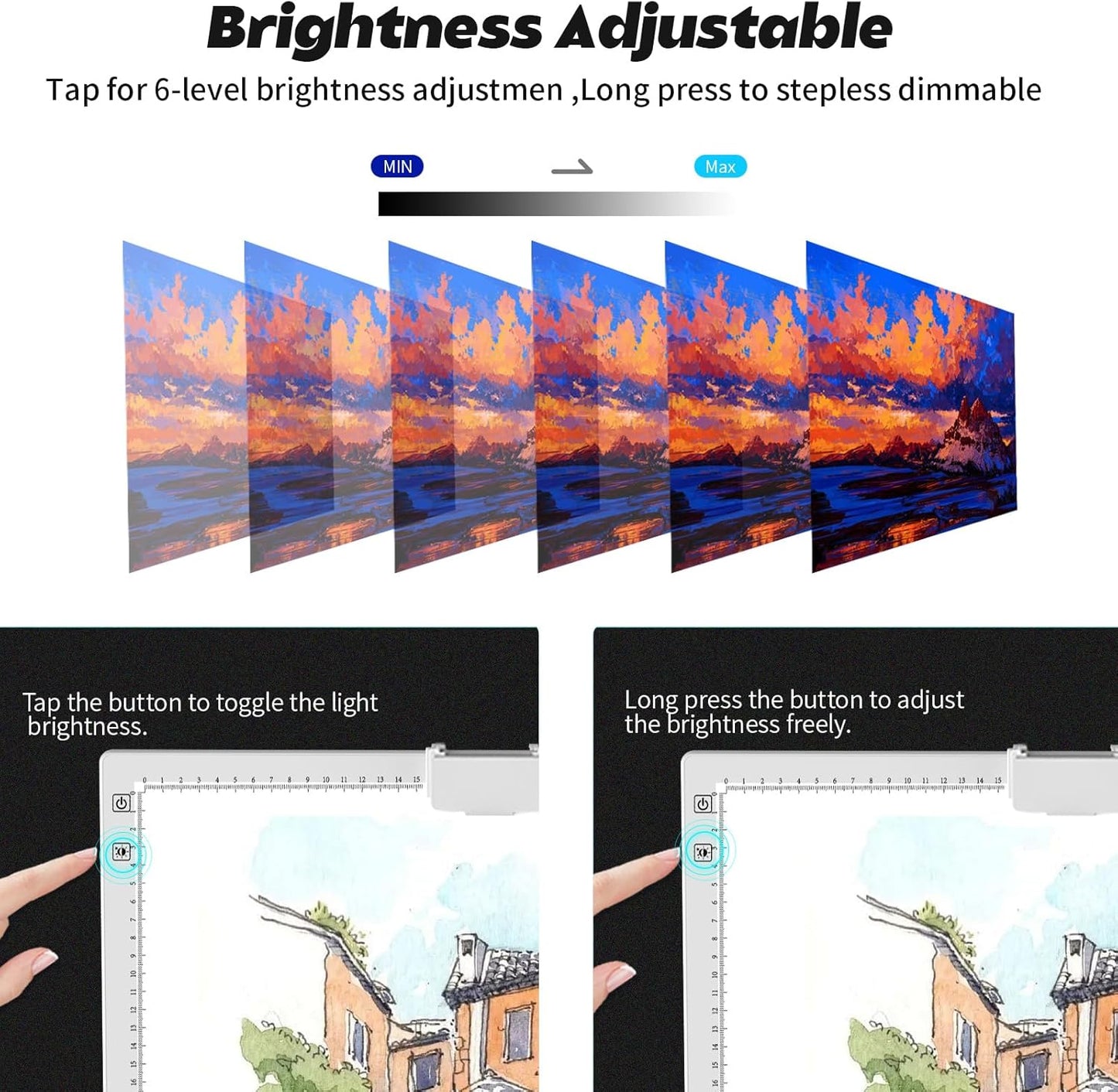 Wireless Rechargeable A3 Light Pad with Carry Bag,Diamond Art Light Board 2500mAh Battery,3 Color Temperatures and Stepless Dimming,Light Box for Tracing,Diamond Painting,Weeding Vinyl