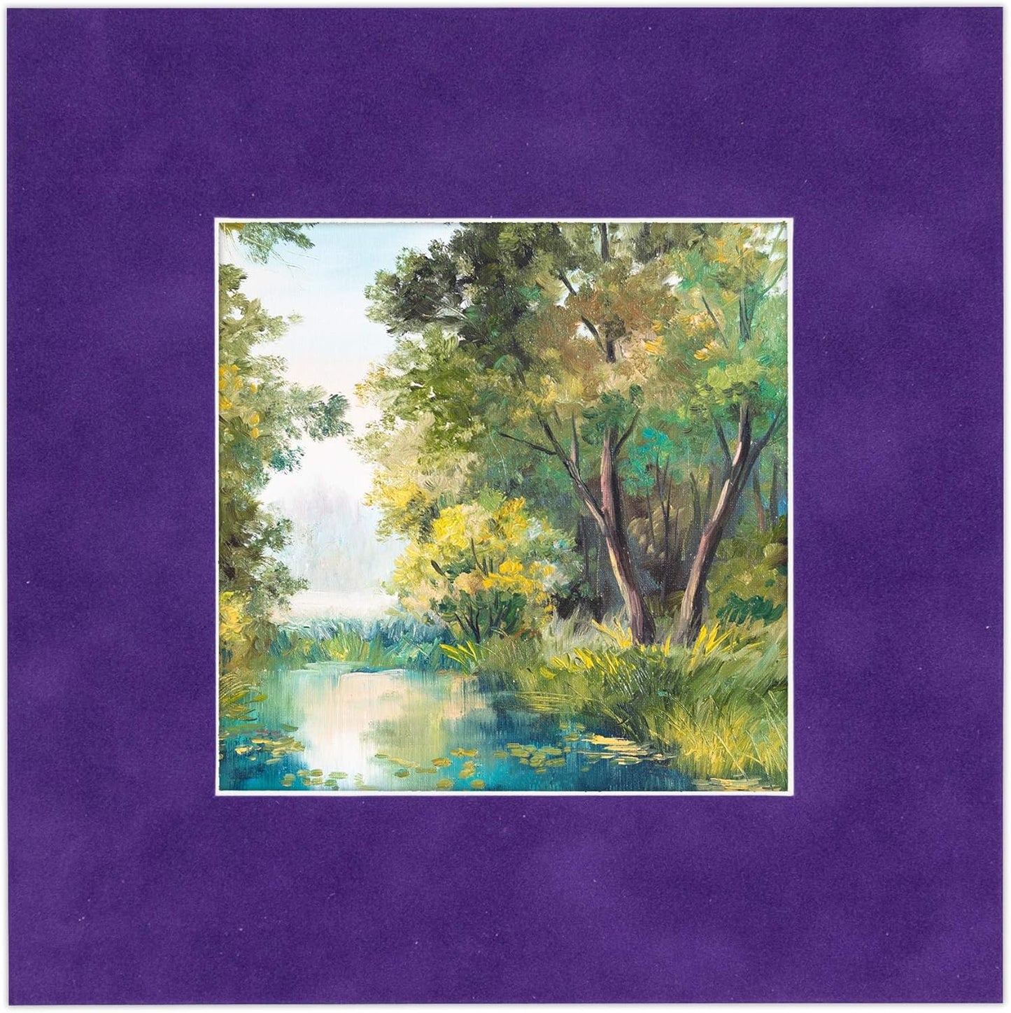 8x10 Mat Bevel Cut for 5.5x8.5 Photos - Acid Free Purple Crocus Suede Precut Matboard - For Pictures, Photos, Framing - 4-ply Thickness