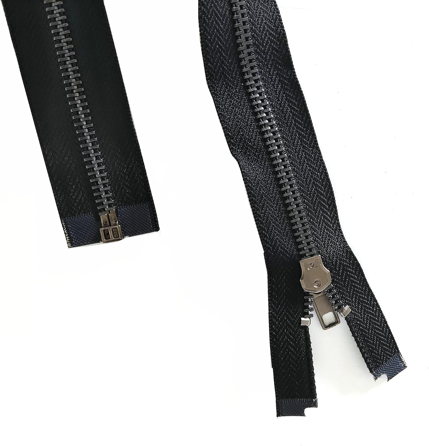 Leekayer Zipper #5 24 Inch Separating Zipper Black Nickel Metal Zipper 60 cm Zipper for Sewing Bag Crafts Jacket Zipper Repair Coats Bulk 2pcs