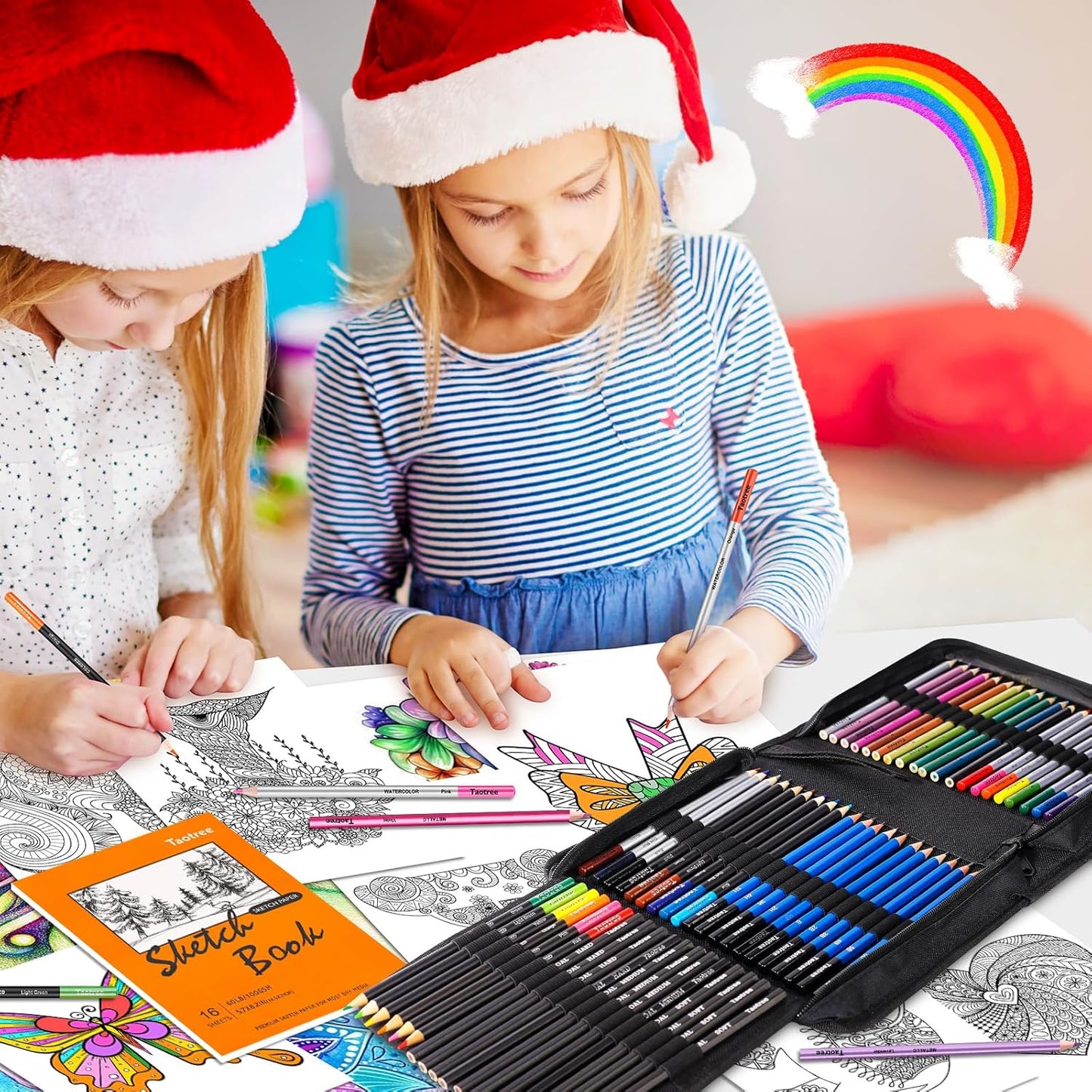 Taotree 81 Pack Art Supplies for Adults Kids Teen Artists Gifts, Pro Art Kit Drawing Pencils Set, Drawing Supplies Sketching Kit Sketch Book, Colored Graphite, Watercolor, Metallic, Charcoal Pencils