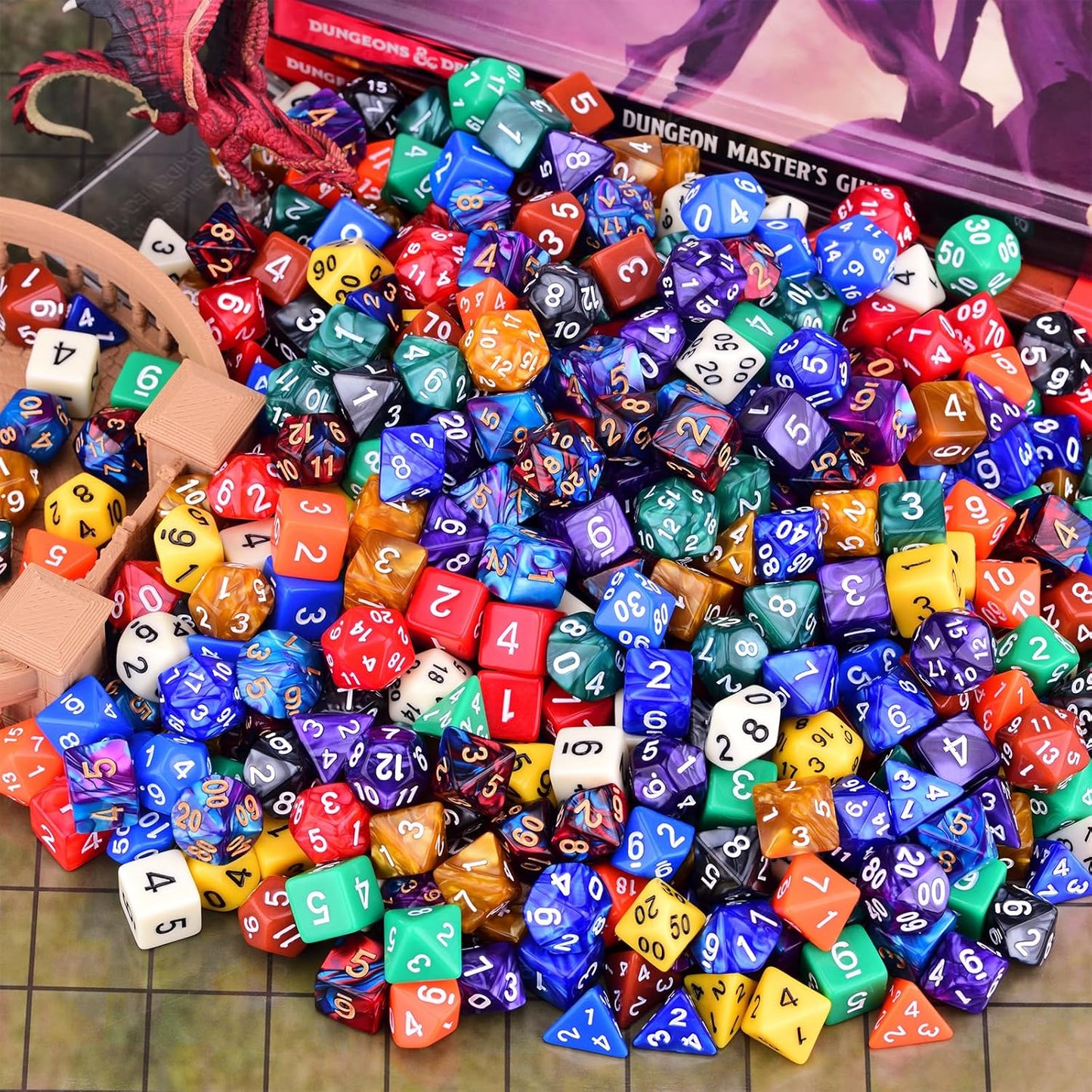 Extended Dice RPG Set 15 x 31 Polyhedral Dice (465 Piece) for DND 5e Tabletop Adventure Games (15 Colors - Classic)