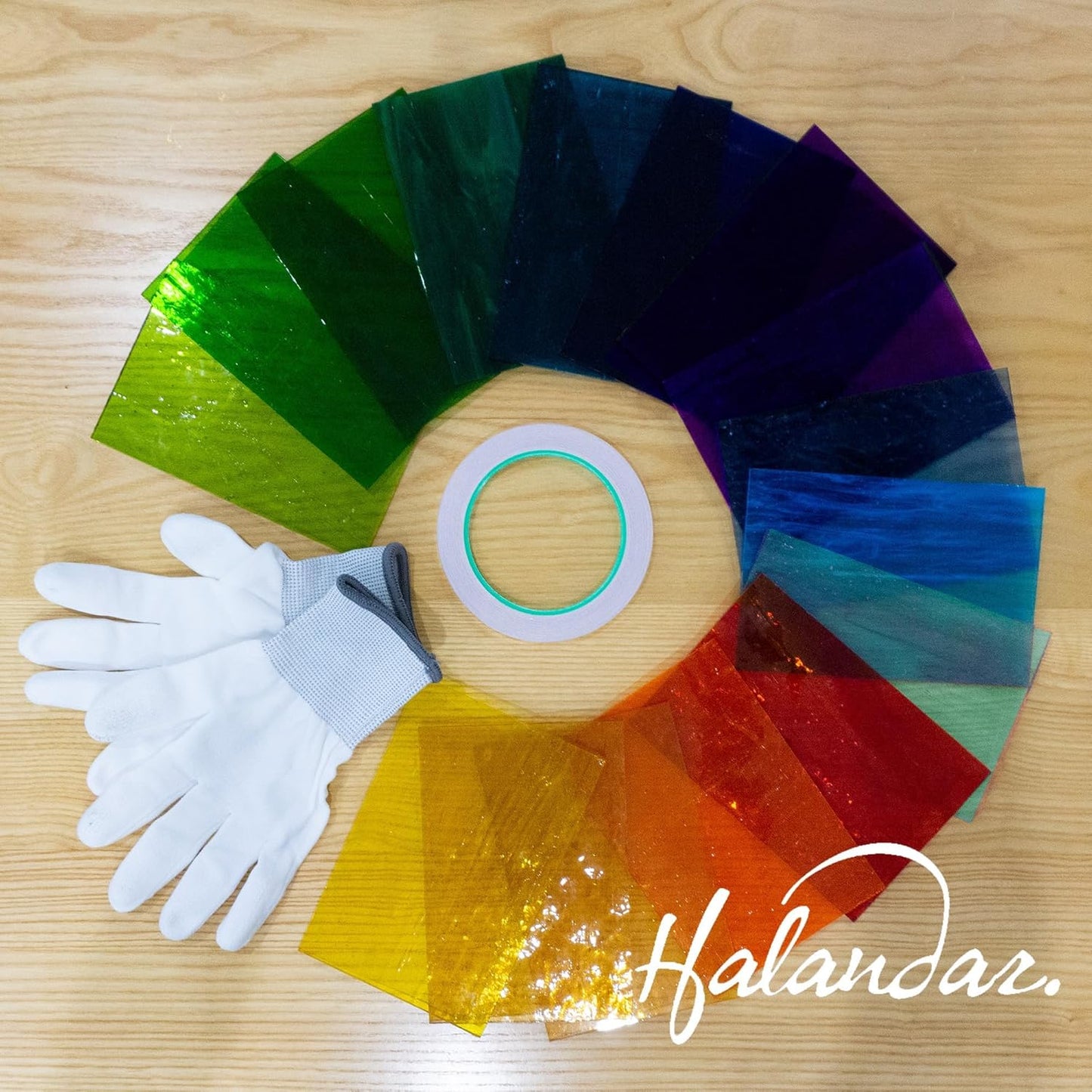 16 Sheets 4x6 in Iridescent Stained Glass Sheets, Glass Cathedral Art, Mosaic Glass, Glass Sheets Supplies with Copper Foil Tape and Gloves for Glass Lovers DIY (Transparent)