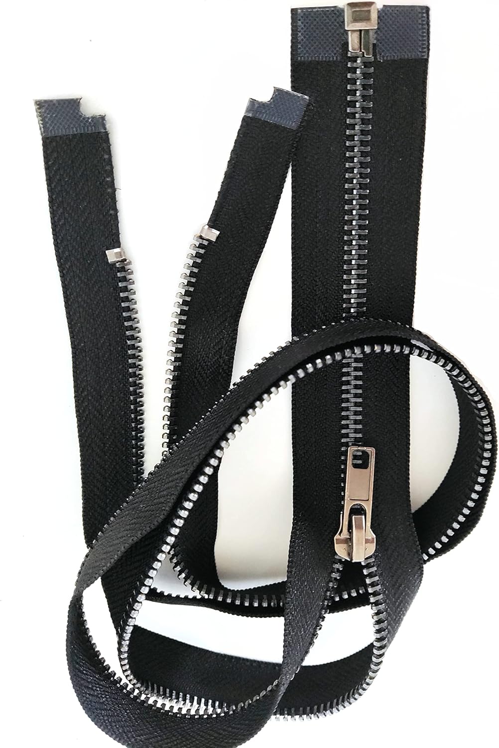 Leekayer 2PCS #5 27 Inch Zipper Black Nickel Teeth Zipper Black Metal Zipper Open End Zipper for Repair Coat Jacket