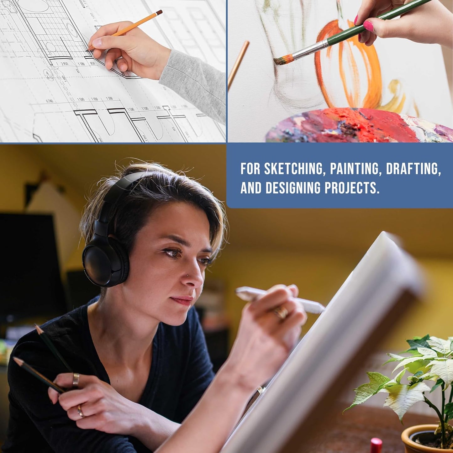 U.S. Art Supply X-Large 25-5/8" x 19" (A2) Adjustable Wood Art Drawing Board - 6 Angles, Beechwood Construction, Pencil Ledge, Locking Storage Drawer - Perfect for Design, Drafting & Architecture