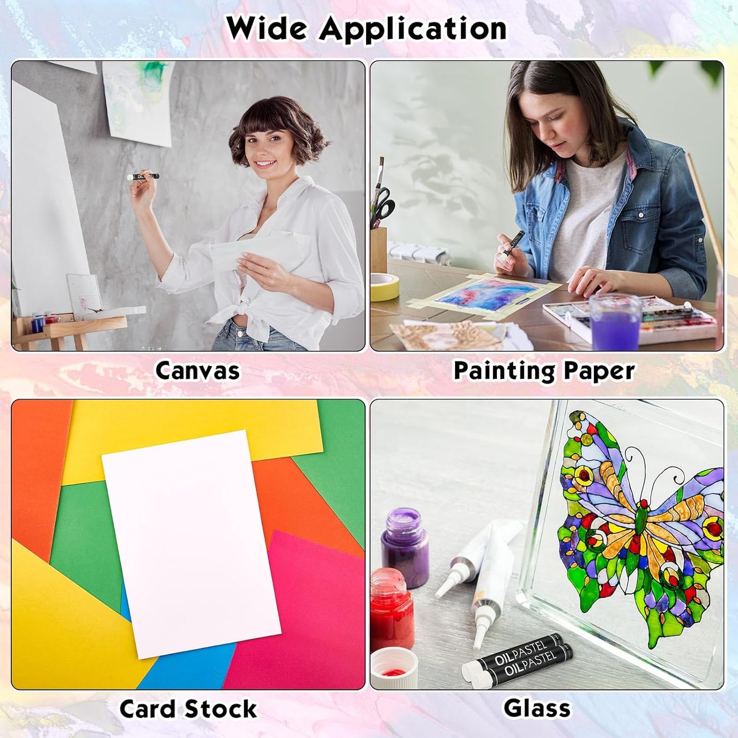 Geyoga 36 Pcs Soft Oil Pastels Bulk Artists Oil Crayons Single Color Creamy Pastels for Art Painting Drawing Blending for Back to School First Day of School Kids Students Artists(White)