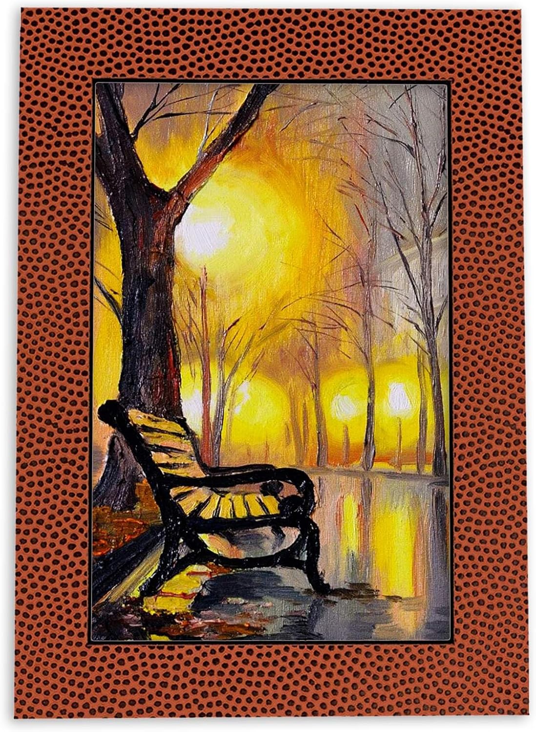 Poster Palooza 8x10 Mat Bevel Cut for 6x8 Photos - Acid Free Football Texture Precut Matboard - For Pictures, Photos, Framing - 4-ply Thickness