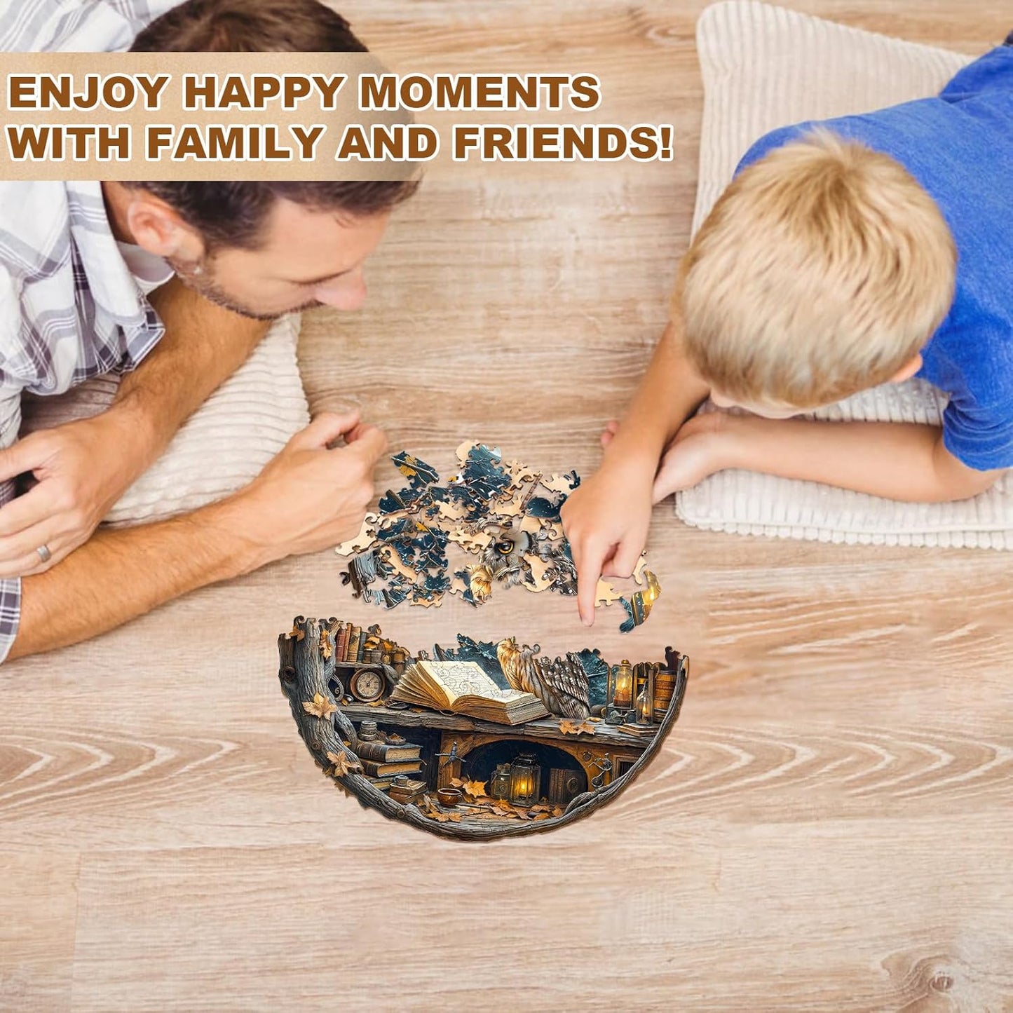 Wooden Puzzles for Adults, Moonlit Owl Puzzles, Wood Adult Puzzle, Birthday Gifts for Puzzle Lover (L-13.4 * 13.4 in 270pcs)