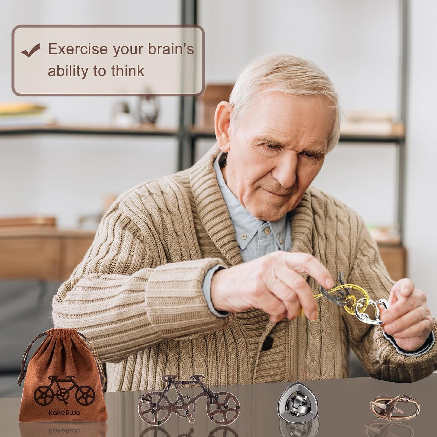 9 PCS Metal Brain Teaser Puzzles Logic Metal Puzzle for Adult Toy Lock Puzzles Gift for AdultsTeenagers (9 PCS Edition B)