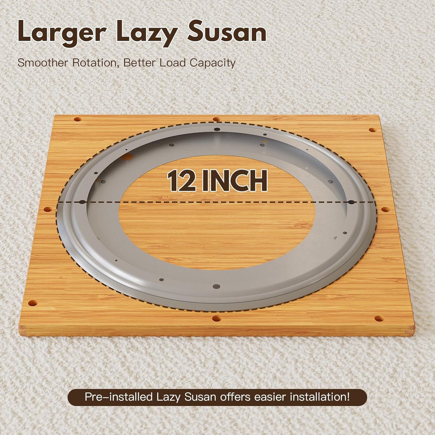 YOWOS Rotating Bookshelf Tower, 360 Display Spinning Bookcase, Bamboo Bookshelf Floor Standing Storage Rack, Wood Narrow Book Shelf Organizer for Kids&Adults (Nature, 2 Tier)