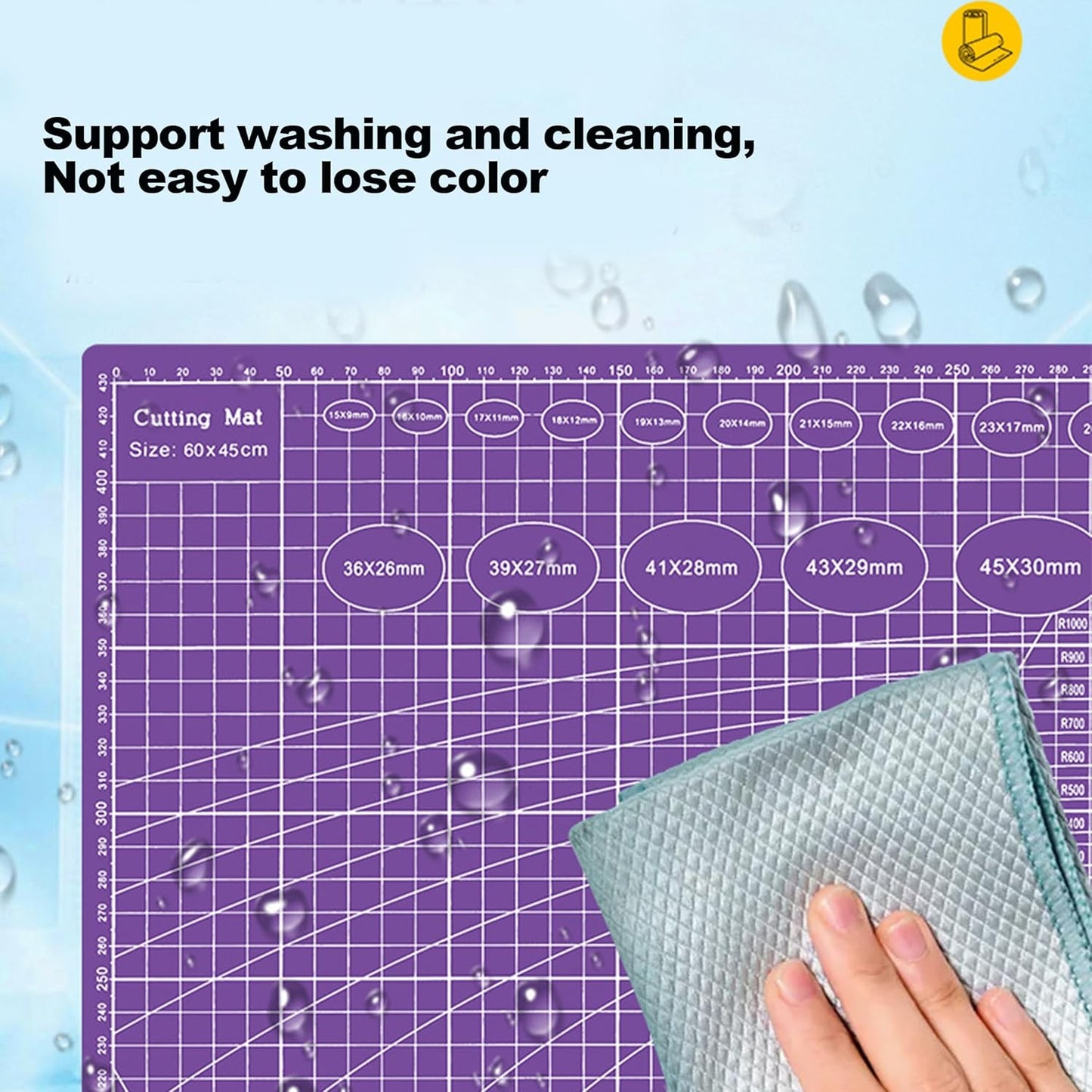 A5 Cutting Mat, Self Healing Sewing Mat, Rotary Craft Mat Double Sided 3-Ply Craft Cutting Board for Sewing Crafts Hobby Fabric Precision Scrapbooking Project Art Supplies, 8.6“ x 5.9”, Grey