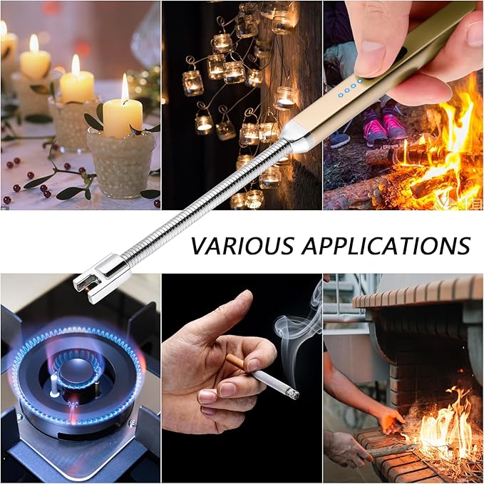 MEIRUBY Electric Candle Lighter, Valentine's Day Gifts for Women Mom Men Wife, USB Arc Rechargeable Windproof Long Lighter for Candle BBQ Birthday Housewarming Gift Idals