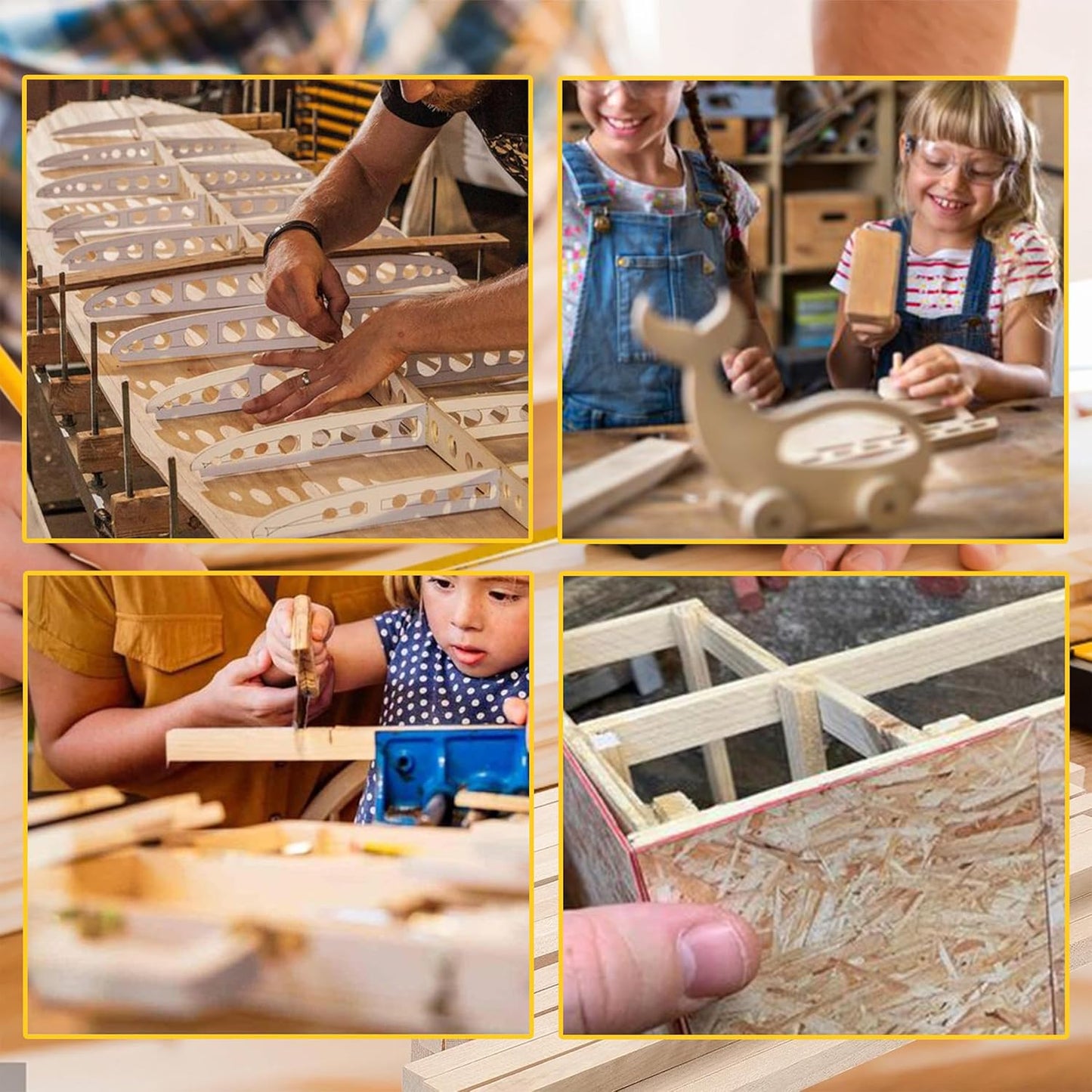 240Pcs Wood Square Dowel Rods 1/8 x 1/8 x 12 inch,Balsa Wood for Crafts,Model Making (1/8"x12"-240pcs)