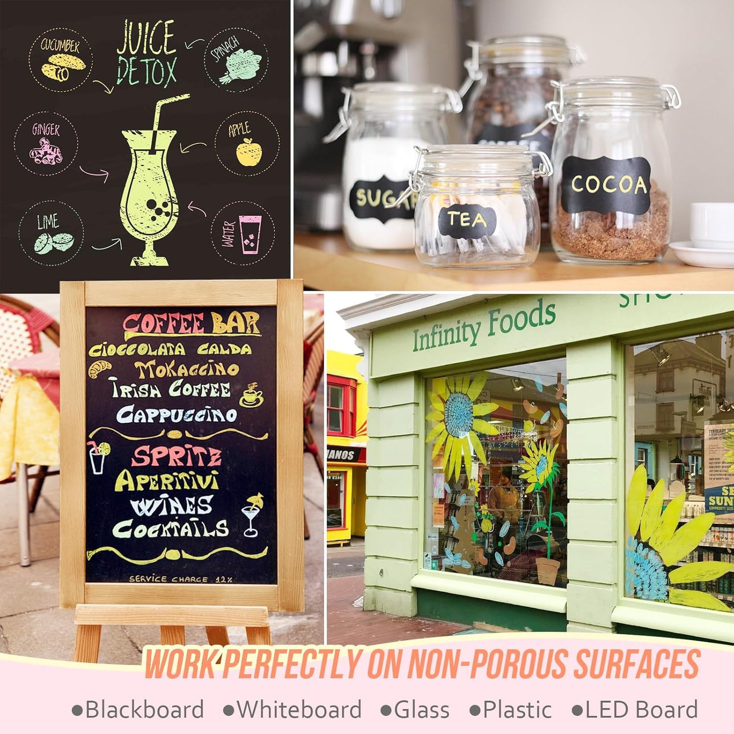 Pastel Chalk Markers Erasable for Chalkboard, Liquid Chalk Marker 8 Colors with 6mm Reversible Bullet & Chisel Tip, Dust Free Chalk Pens for Window, Blackboard, Whiteboard, Calendar, Mirror, Glass