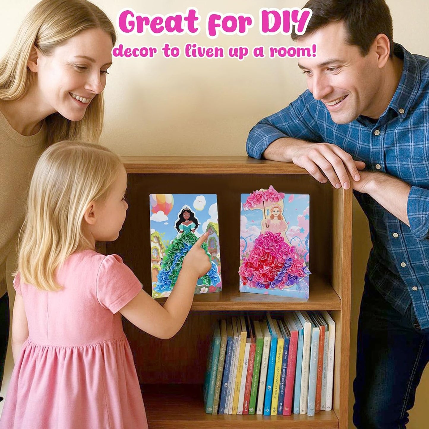 3 otters Poke in Art, Magical Princesses Party Favors Pretty Princess Game for DIY Crafts Birthday Gifts Classroom Prizes for Girls