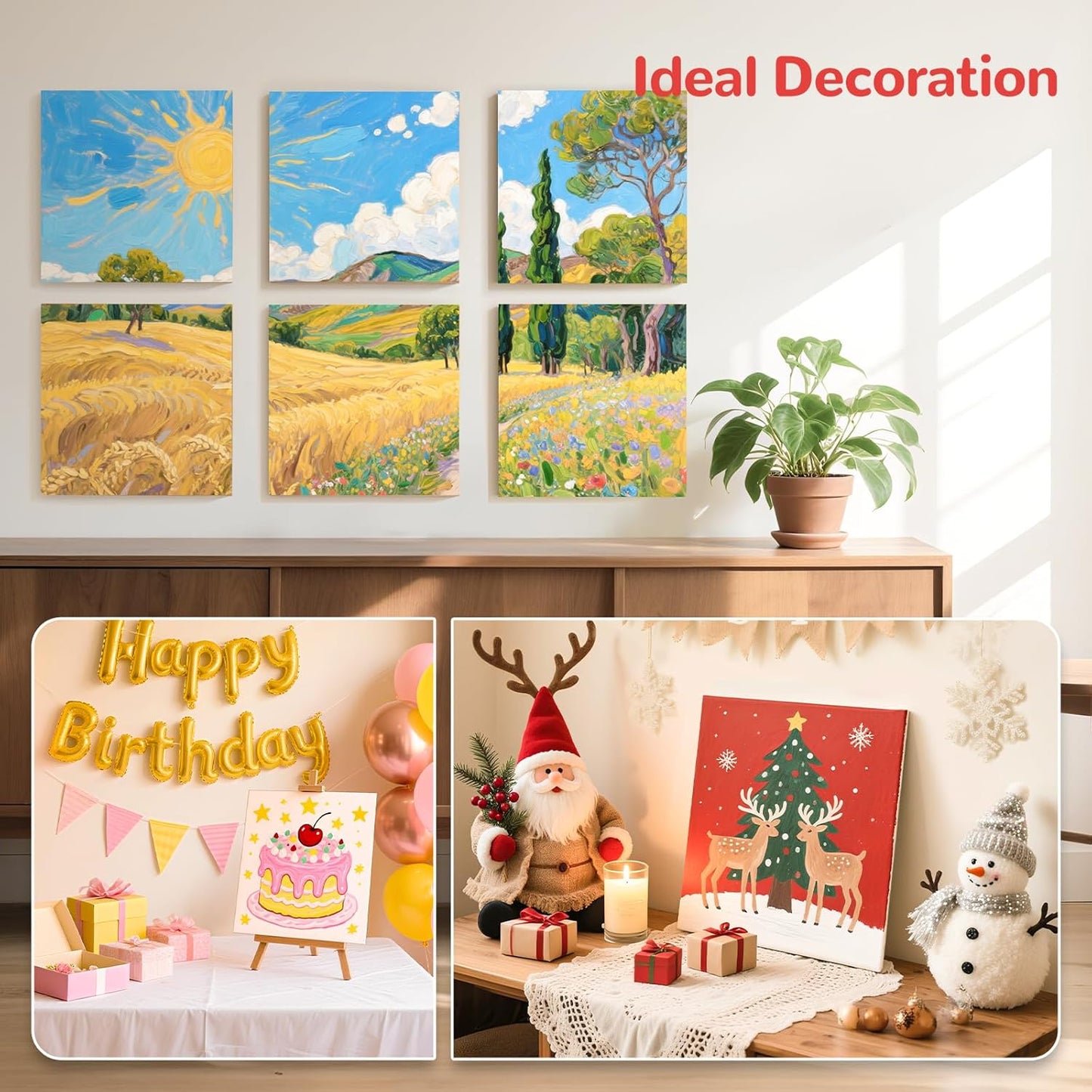 8x8inch Small Canvases for Painting, 20 Pack Canvas Boards Primed Acid Free for Oil, Watercolor, Acrylic Paint