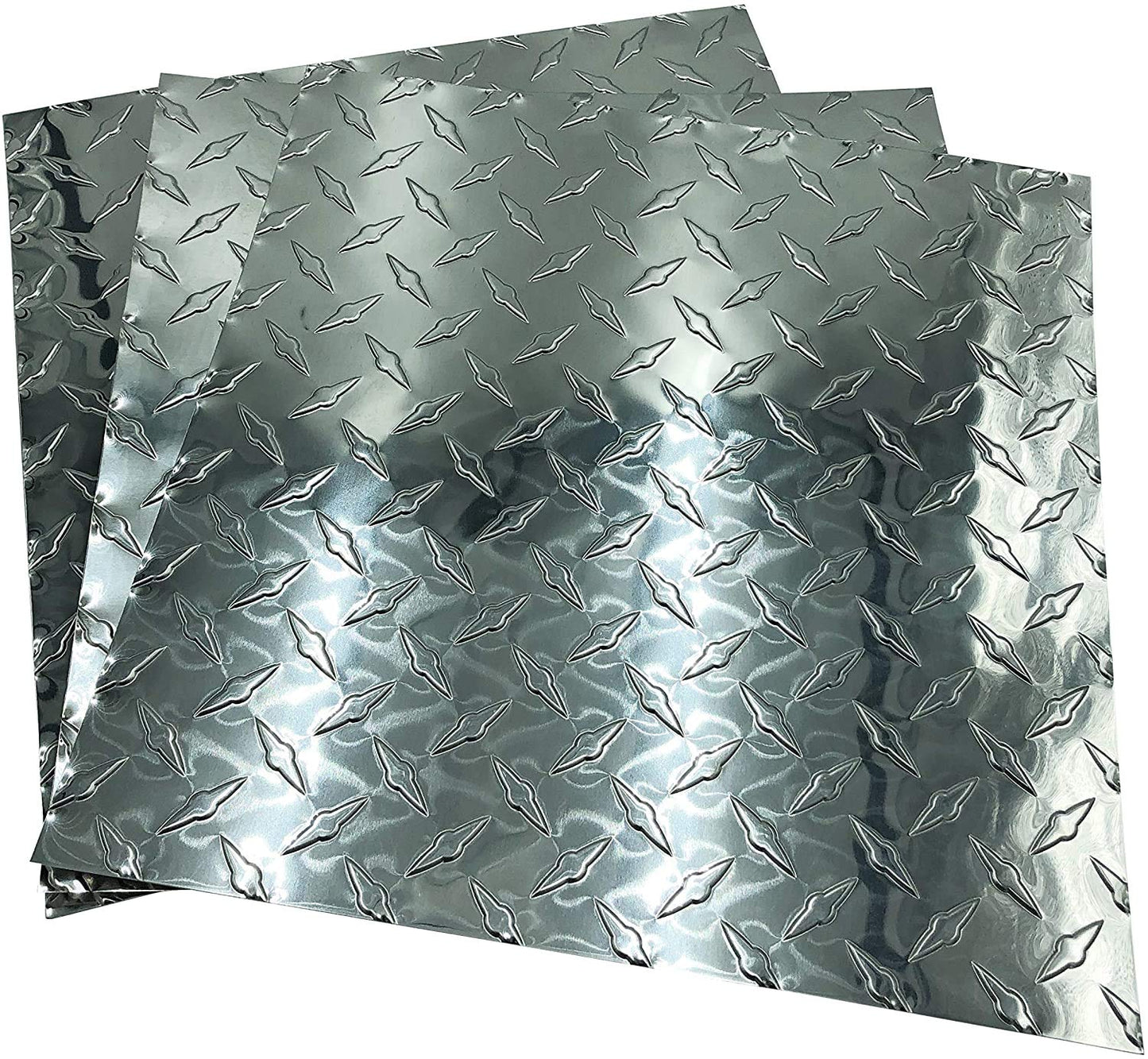 EAGLE 1: 12" x 12" 26 Gauge Sheet Metal Squares (3 Pack Per Order, Multiple Colors) Great for Arts, Crafts, DIY Home or Work Projects (6" X 6", Silver Diamond Plate)