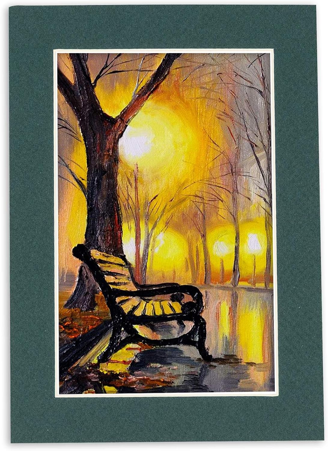 Poster Palooza 8x10 Mat Bevel Cut for 6x8 Photos - Acid Free Forest Green Precut Matboard - For Pictures, Photos, Framing - 4-ply Thickness