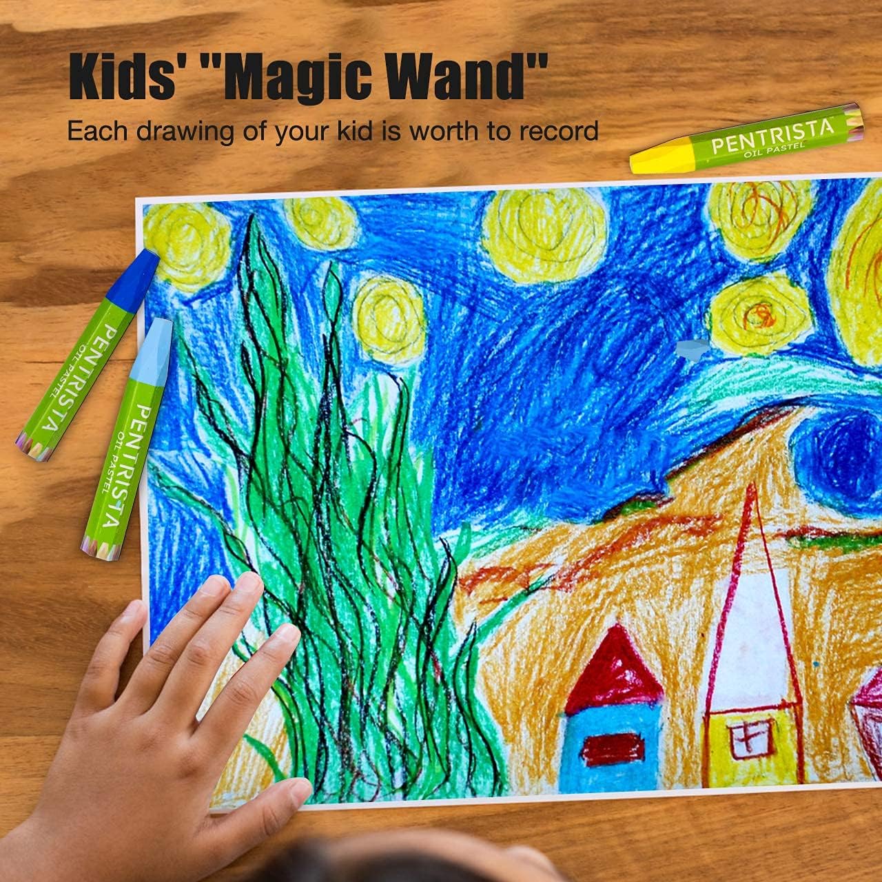 Oil Pastels,24+1 Assorted Colors+1 Sharpener and 1 Pastel Holder, Oil Pastels for Kids Indoor Activities At Home,Non-Toxic Oil Pastel Crayons for Artist Students Smooth Painting and Drawing