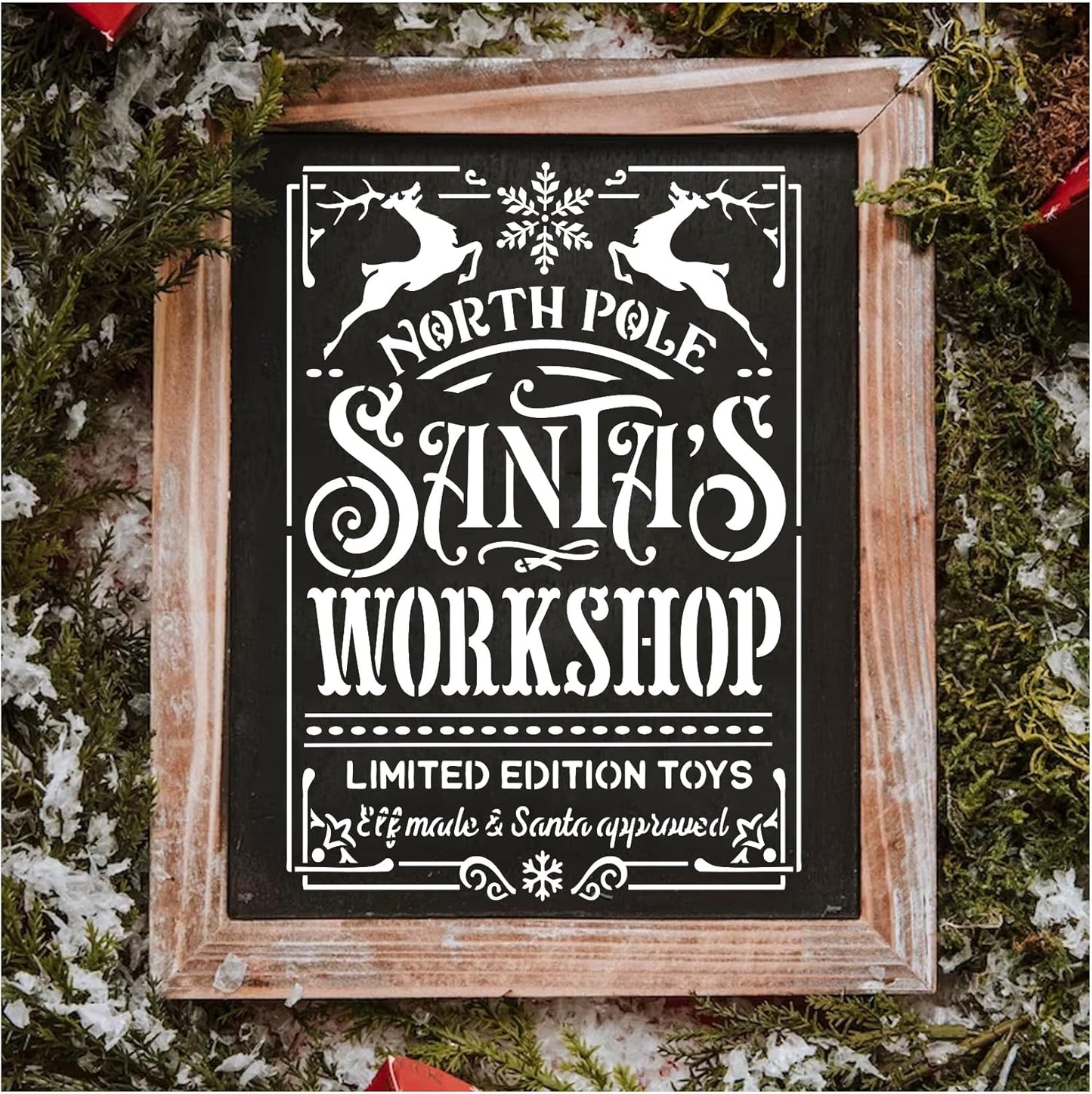 10 Pieces Christmas Stencils Reusable, 8 X 11 Inch Holiday Farm Fresh Christmas Tree Stencils for Painting on Wood Sign Windown DIY Crafts Fabric Canvas Winter Decor (10pcs A4 chrismtas-Old)