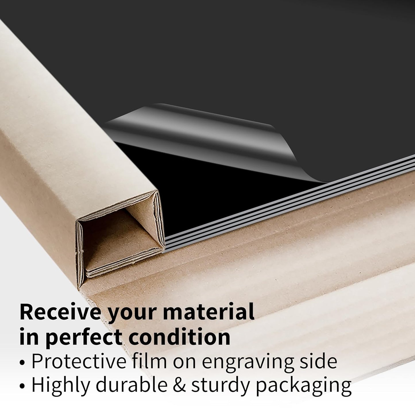 Trotec TroLase | 12"x20"x1/16", 4 Pcs | Black/Silver | 2 Ply | Modified Acrylic | Laser Engraving Double Color Plastic Sheet | Engraving Blanks for Laser, Saw, Guillotine | Made in USA