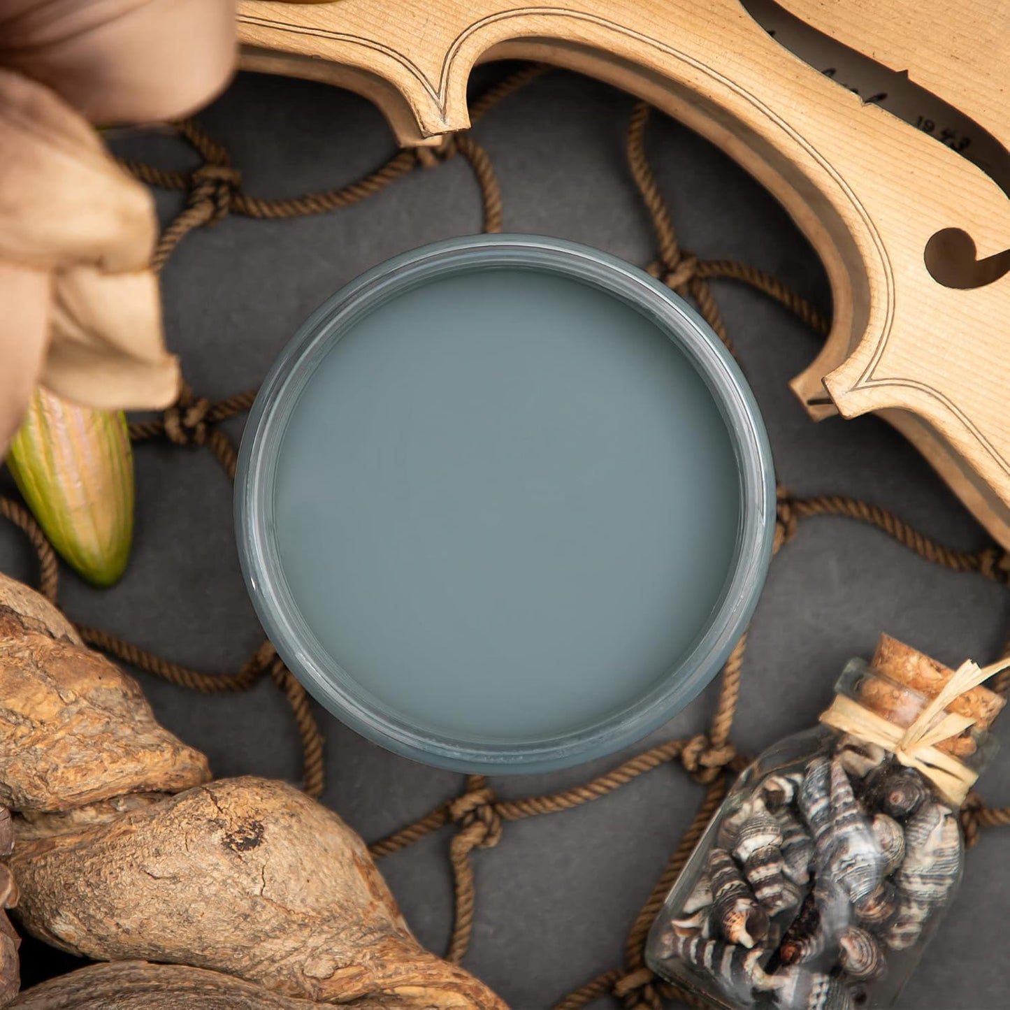 Dixie Belle Paint Company Chalk Finish Furniture Paint - Stormy Seas (4oz) - Matte Blue Gray Chic Chalk Mineral DIY Furniture Paint