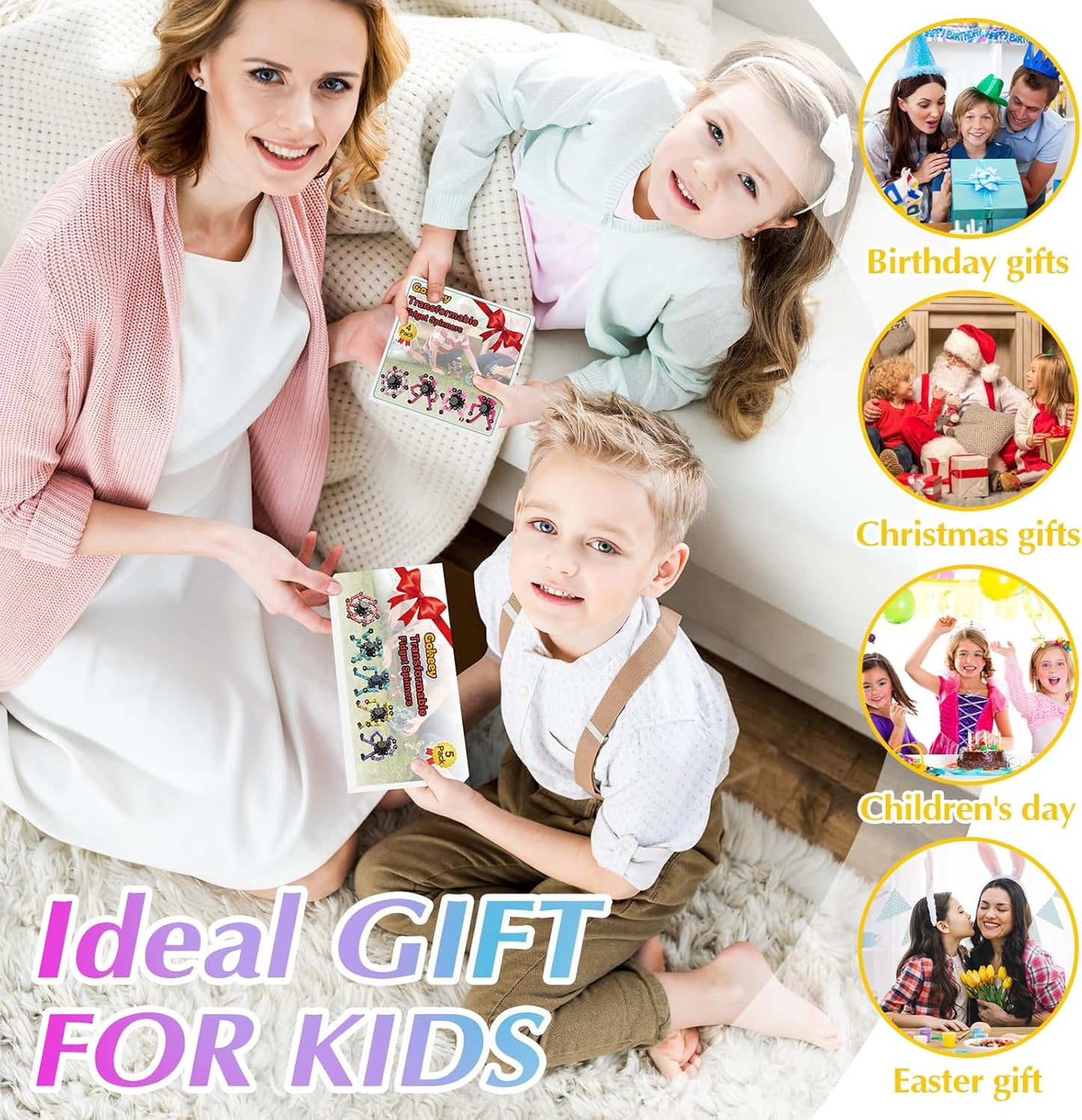 for Mom Transformable Fidget Spinners for Kids and Adults Stress Relief Sensory Toys for Boys and Girls Fingertip Gyros Toy Birthday Party Favors for Kids Classroom Gifts