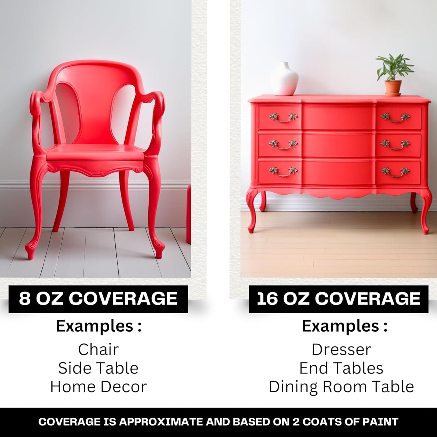 Daydream Apothecary Premium Chalk Style Paint for Furniture, Home Décor, Wood, DIY Interior Projects, Quick Dry, No Prep or Prime Needed, Matte Neon Red - 8oz