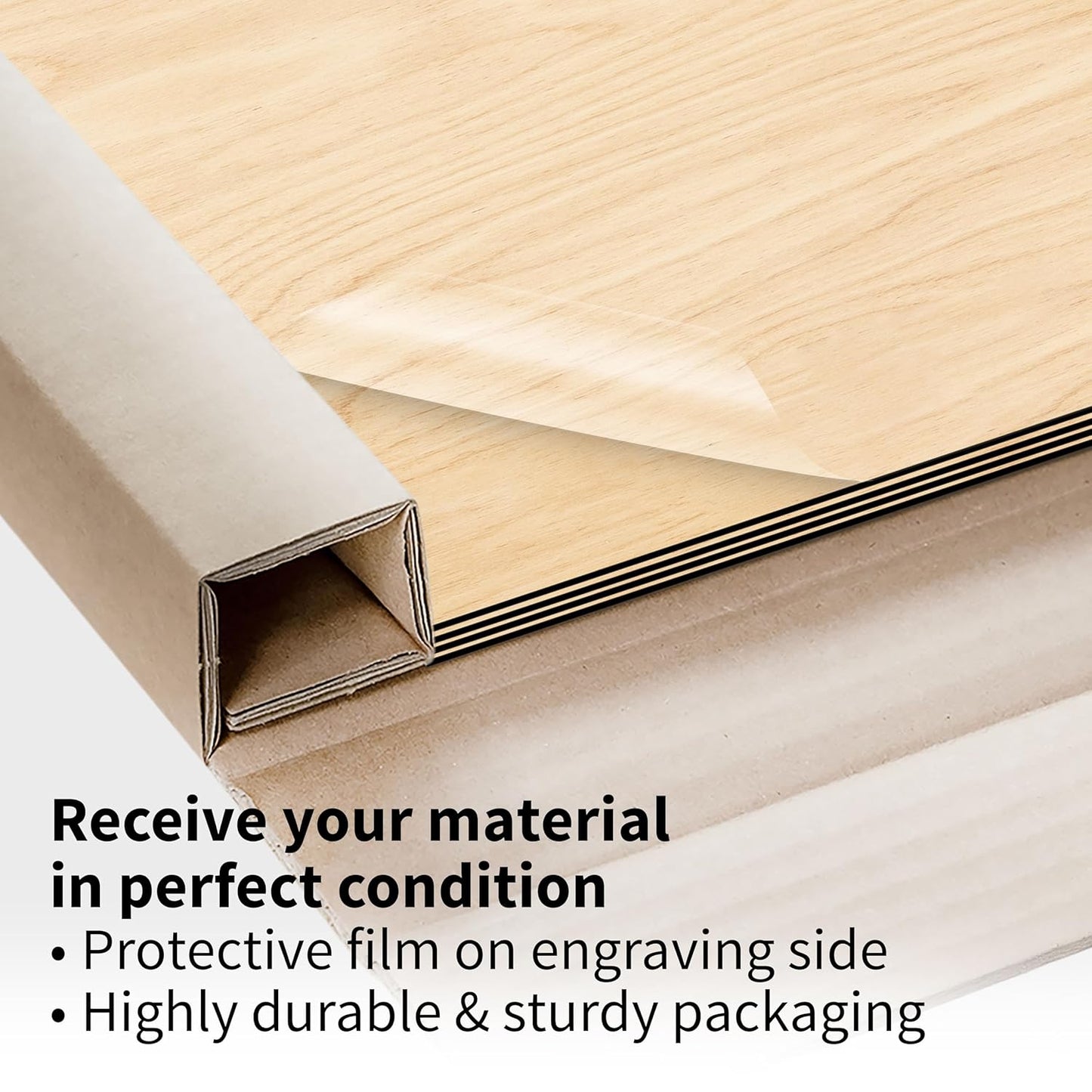 Trotec TroLase | 12"x24"x1/16", 4 Pcs | Maple/Black | 2 Ply | Modified Acrylic | Laser Engraving Double Color Plastic Sheet | Engraving Blanks for Laser, Saw, Guillotine | Made in USA