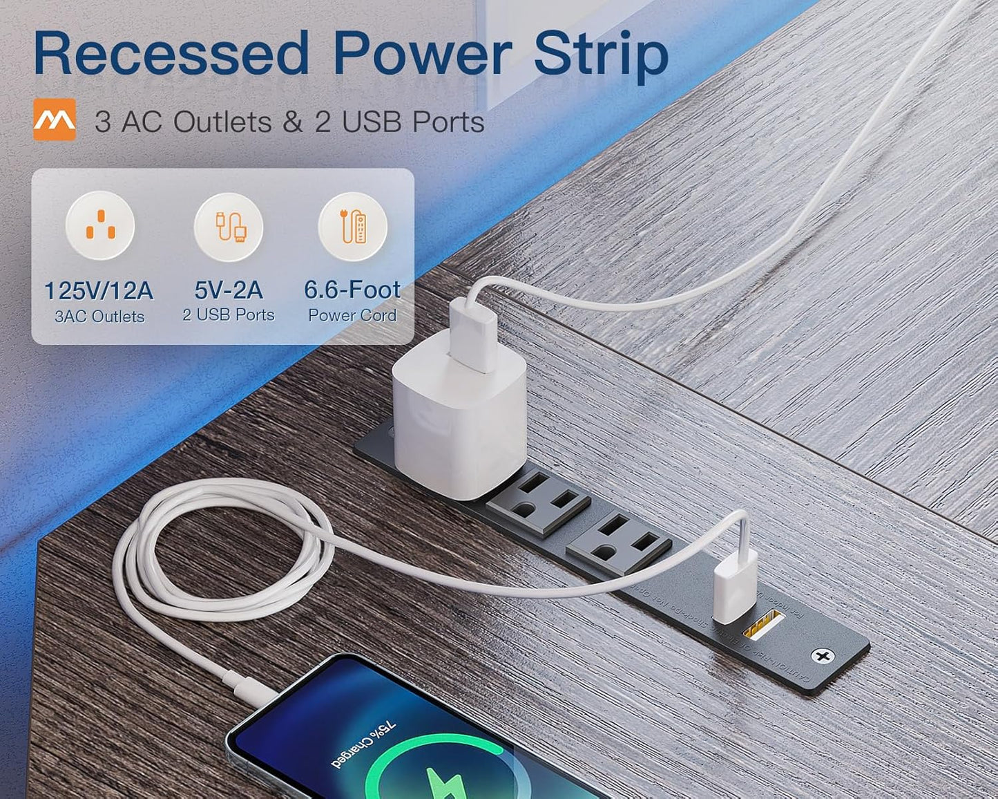 Coleshome 66" L Shaped Gaming Desk with Outlet, L Shaped Desk with CPU Stand, Corner Computer Desk, Home Office Desk, Writing Desk, Grey Oak