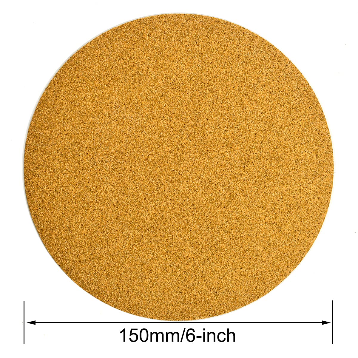6-Inch No-Hole Hook and Loop Sanding Discs 80-Grit, Random Orbital Sandpaper for Automotive and Woodworking, 100-Pack
