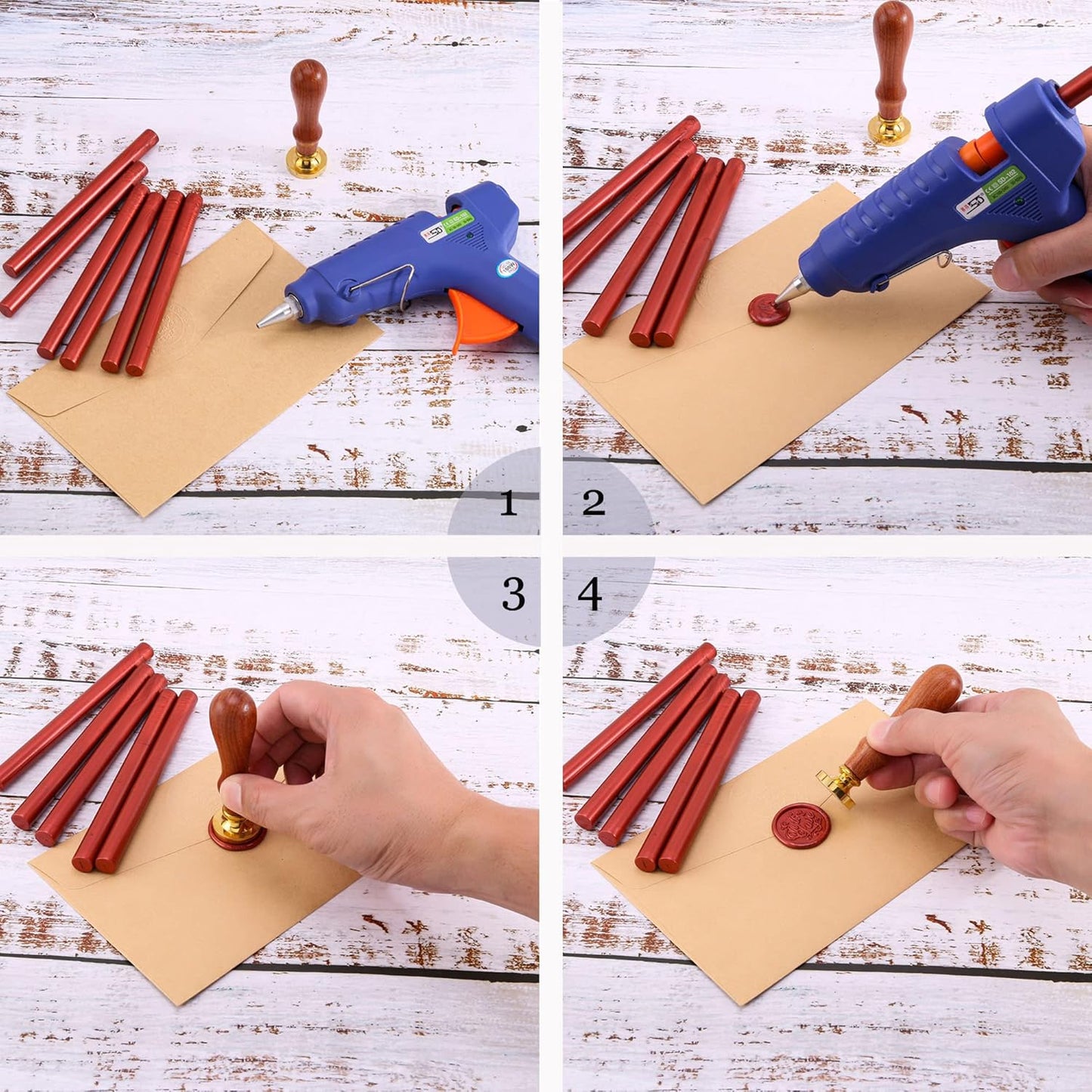 Yoption 16 Pack Christmas Glue Gun Sealing Wax Sticks for Wax Seal Stamp, Great for Wedding Invitations, Cards, Envelopes (Christmas Series Color)