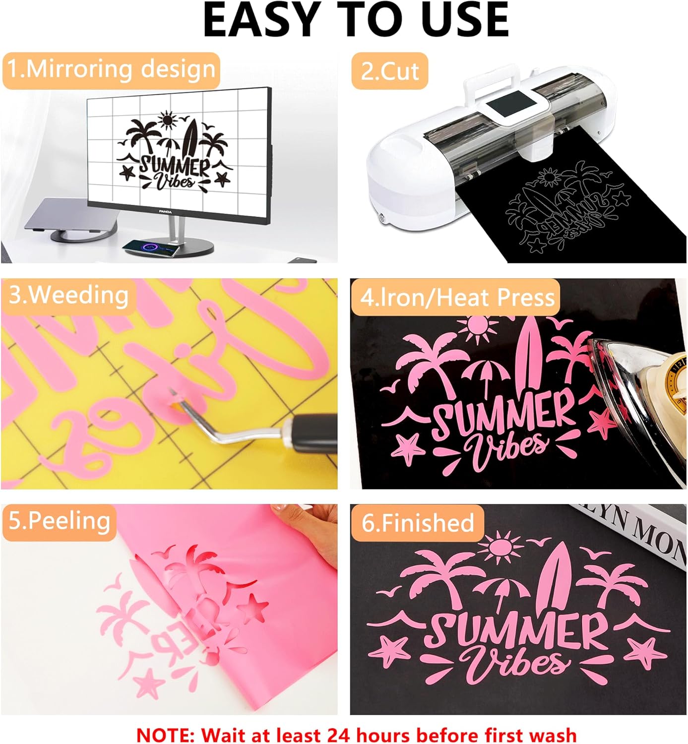 FUNKAKA Heat Transfer HTV Vinyl Bundle, 20 Rolls 12" x 3ft Iron On Vinyl for T-Shirt 20 Assorted Colors Glossy Adhesive HTV Vinyl for All Cutter Machines Easy to Cut