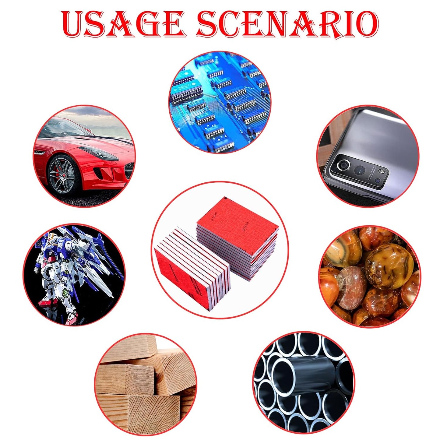 18 Pcs 320-2500 Grit Sanding Sponge, Ultra Fine Sanding Sponges Pads, Soft Foam Sand Block Wet Dry Sandpaper for Model Drywall Metal Wood Furniture Polishing