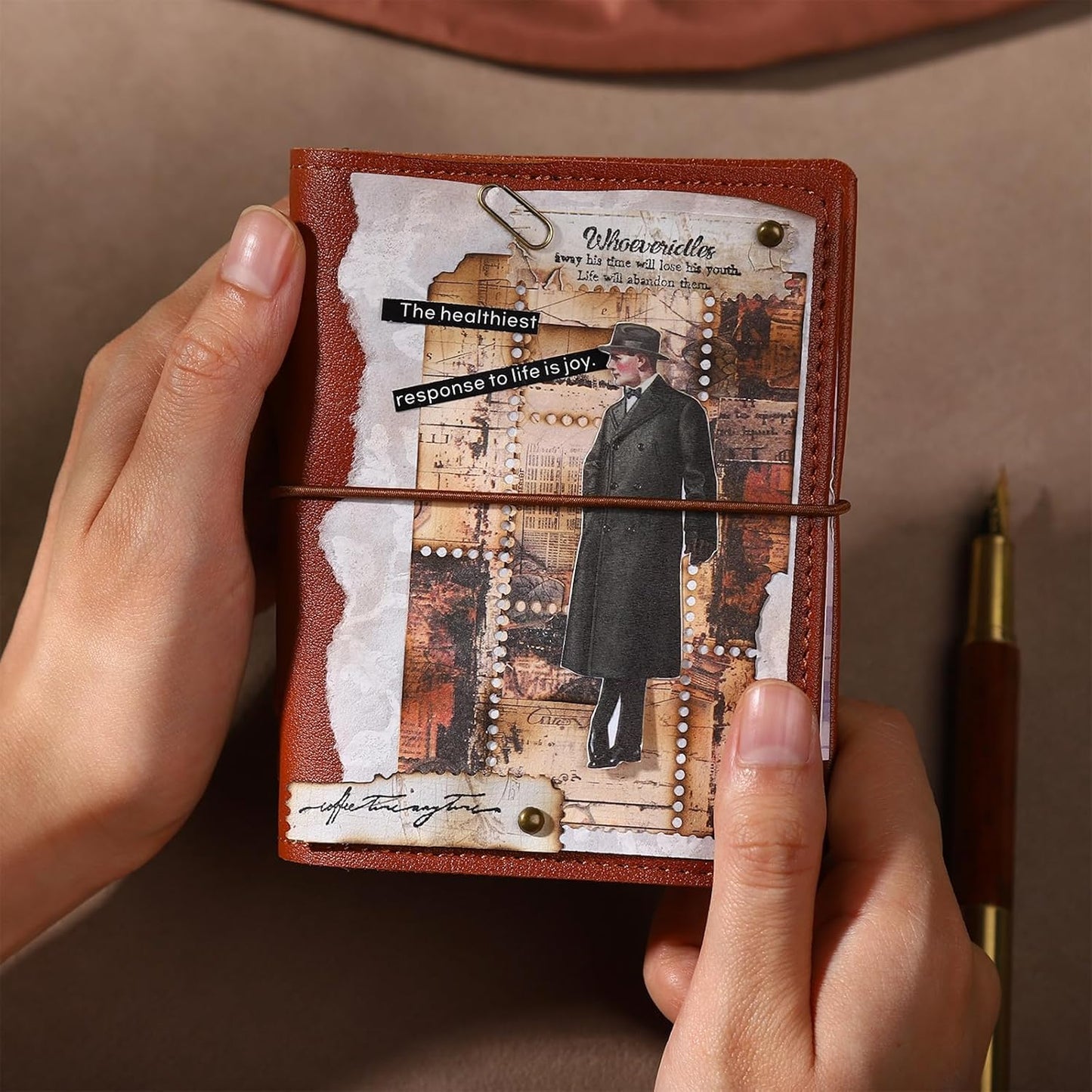 Vintage Perforated Paper Set, 60PCS Retro Ephemera for Scrapbooking Journaling Collage Planner DIY Craft