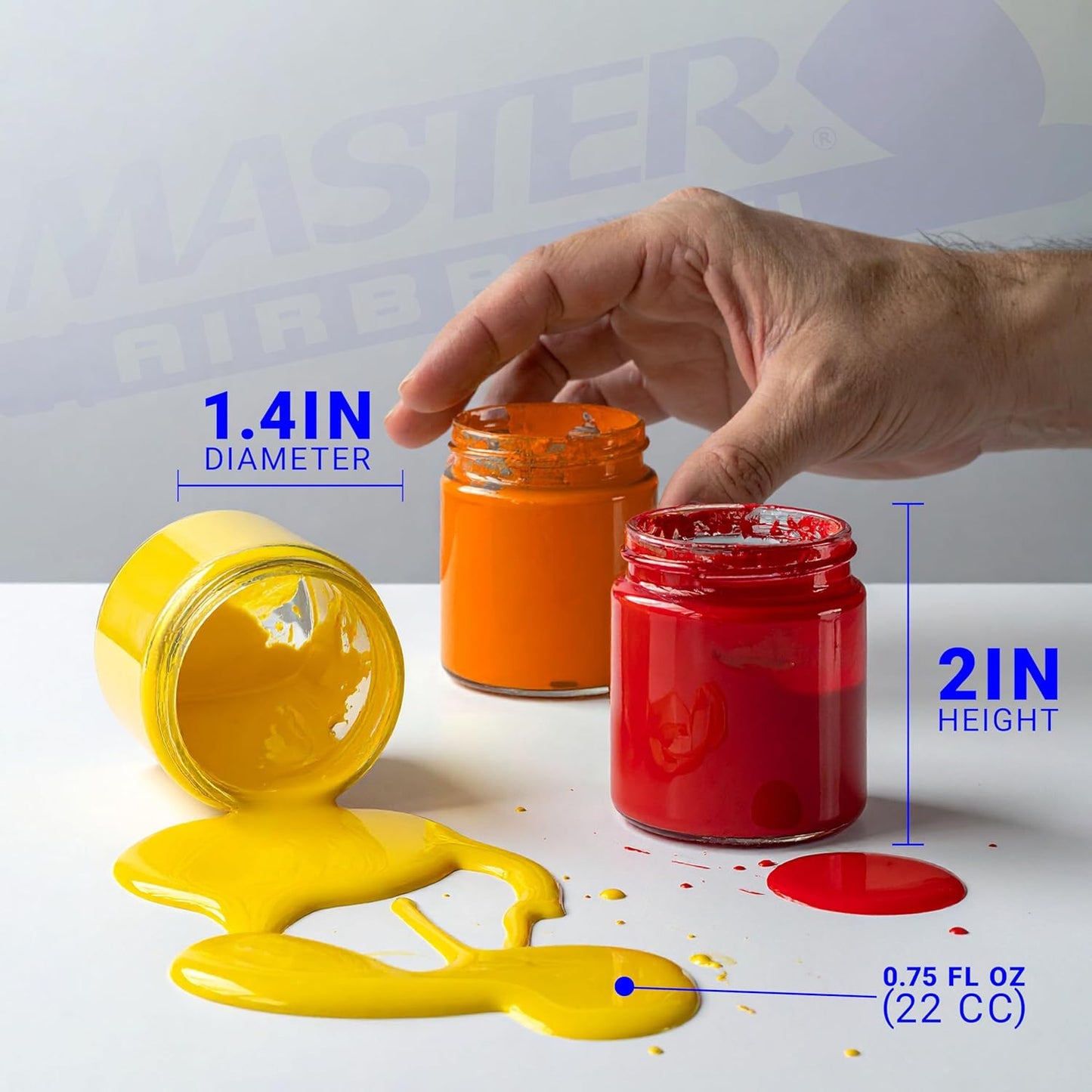 Master Airbrush Brand Box of 10-Each TB-007 Empty 3/4-Ounce, (22cc) Glass Bottle for SB84 Side-Feed Mount Airbrush