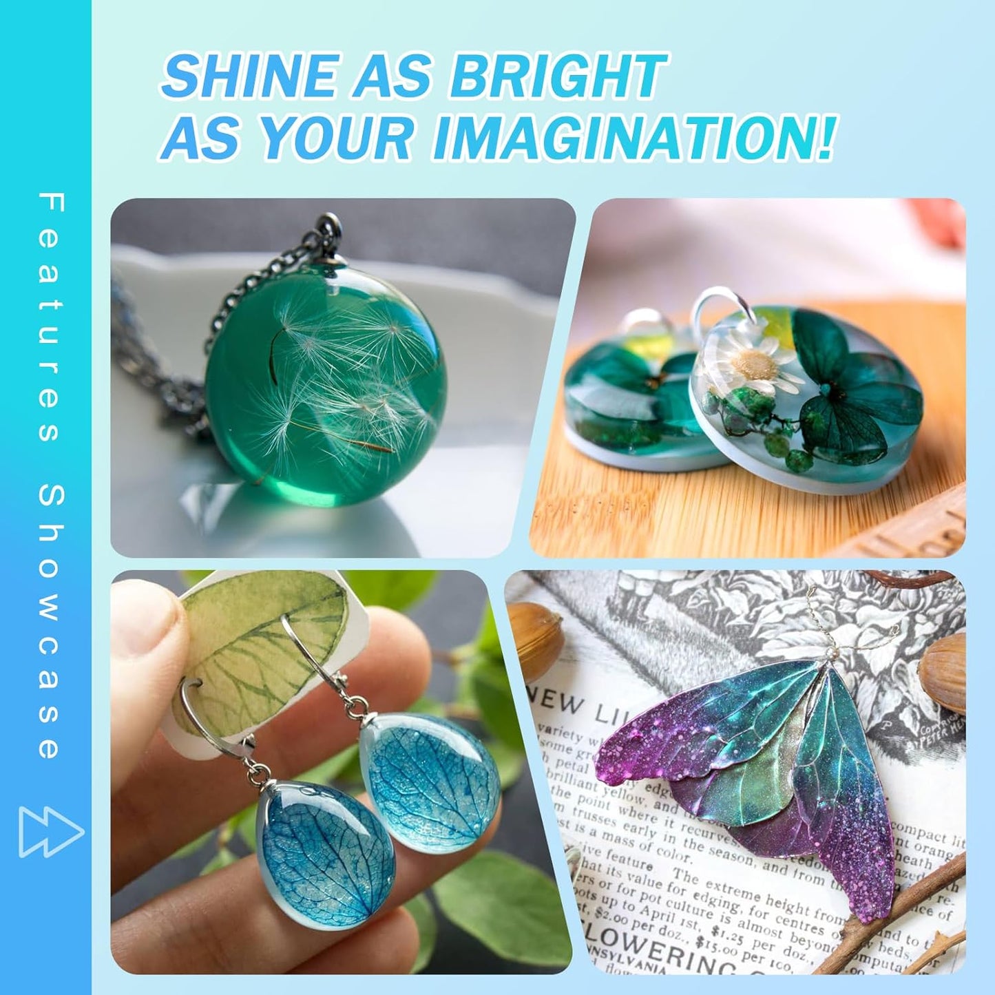 KISREL UV Resin 2000g - Upgraded UV Resin Kit, Hard Type Crystal Clear Ultraviolet Curing UV Epoxy Resin for Craft Jewelry Making