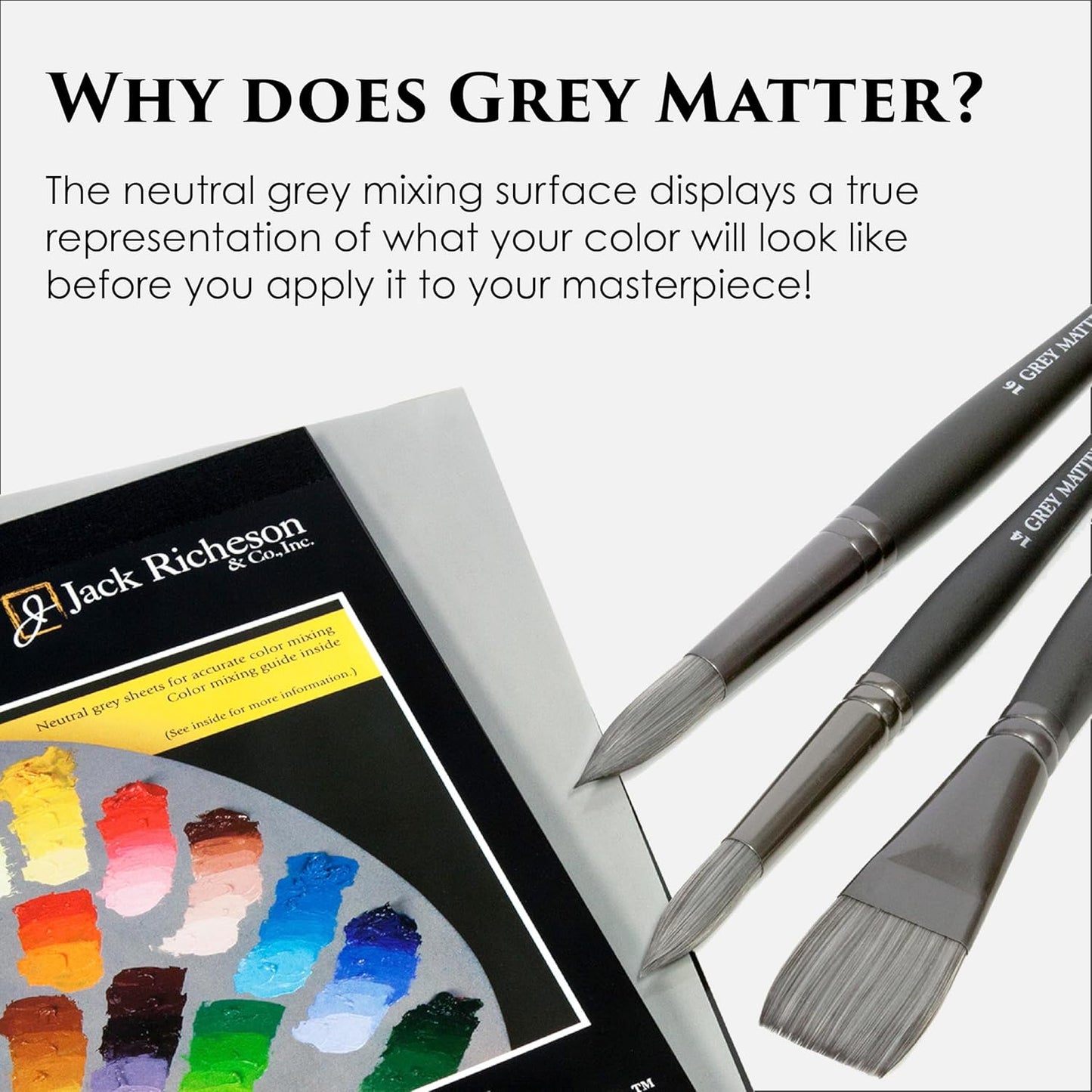 Jack Richeson Grey Matters Disposable Paper Palette 12” x 16”, 2 Pack, Includes 2 Palette Knives