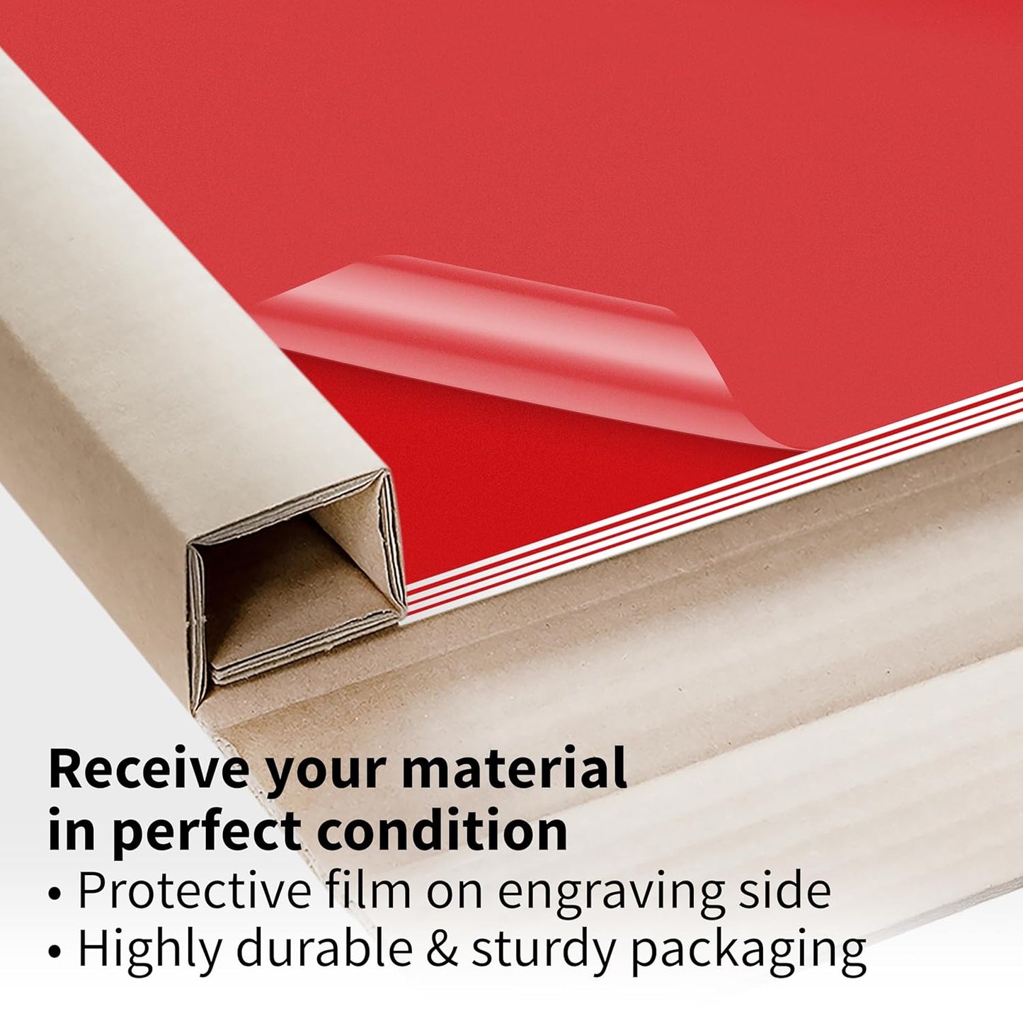 Trotec TroLase | 12"x24"x1/8", 4 Pcs | Red/White | 2 Ply | Modified Acrylic | Laser Engraving Double Color Plastic Sheet | Engraving Blanks for Laser, Saw, Guillotine | Made in USA