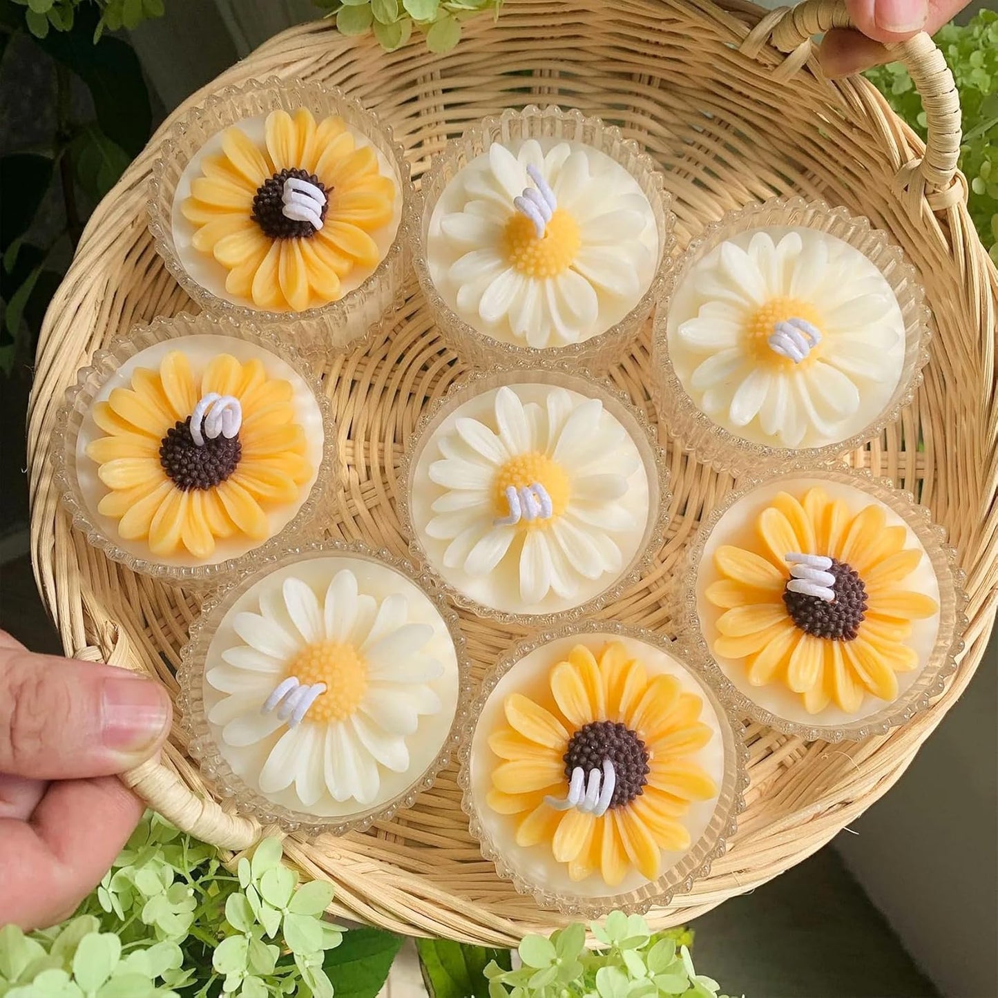 2Pcs Flower Daisy Valentine Silicone Candle Making molds Silicone Flower Shapes Candle Wax Mold for Candles Making florally moldes de silicona para velas molde para velas de silicona