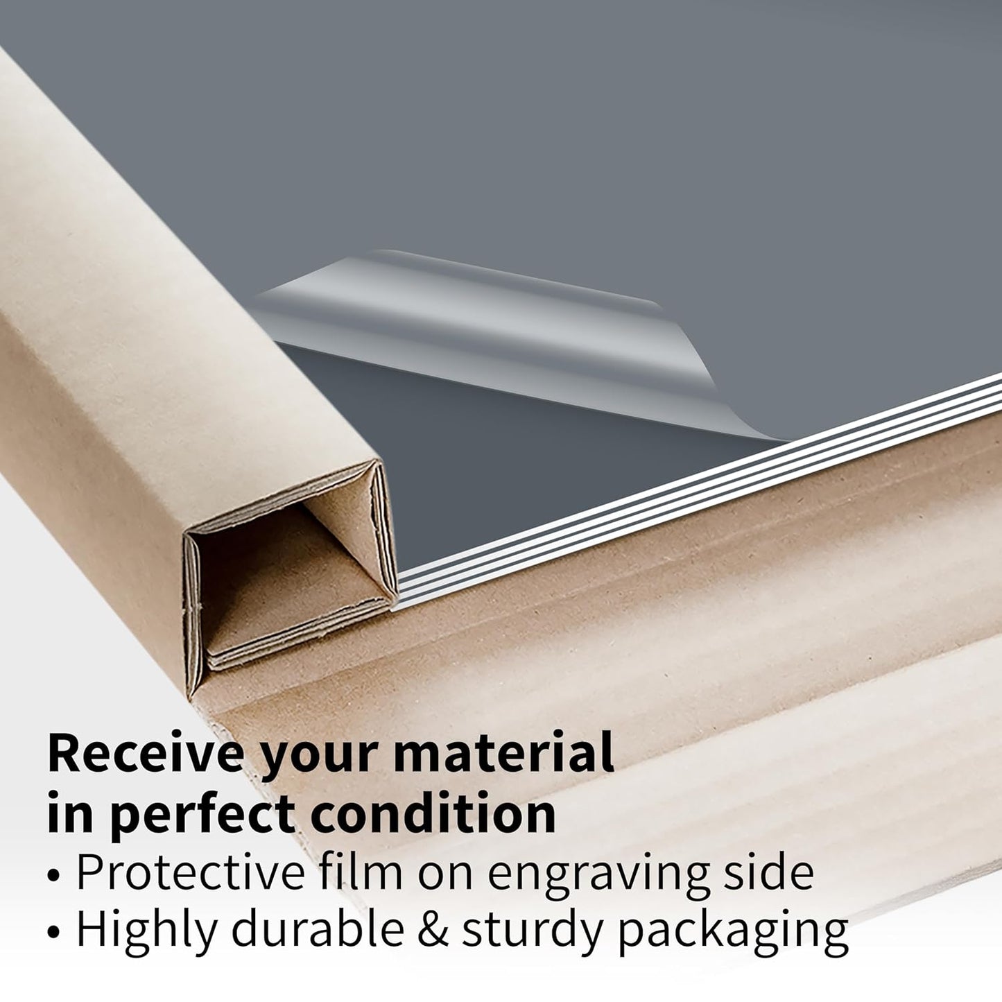 Trotec TroLase | 12"x12"x1/16", 8 Pcs | Smoke Grey/White | 2 Ply | Modified Acrylic | Laser Engraving Double Color Plastic Sheet | Engraving Blanks for Laser, Saw, Guillotine | Made in USA